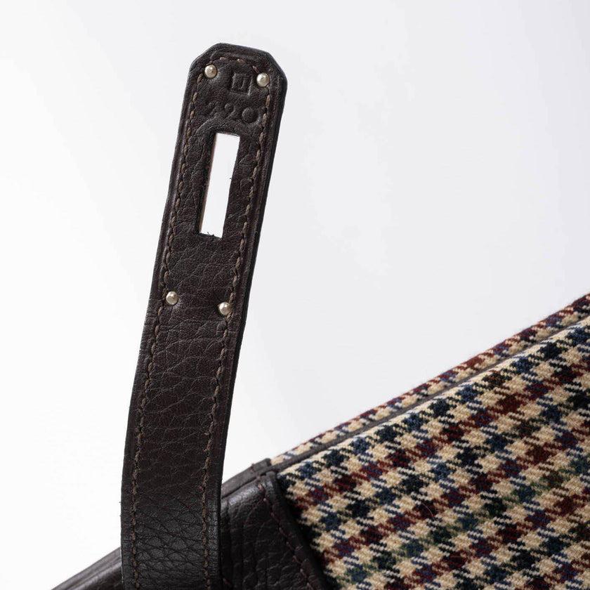 Hermès Birkin 30 Togo and Plaid Wool Lainage Palladium Hardware Bag For Sale 10