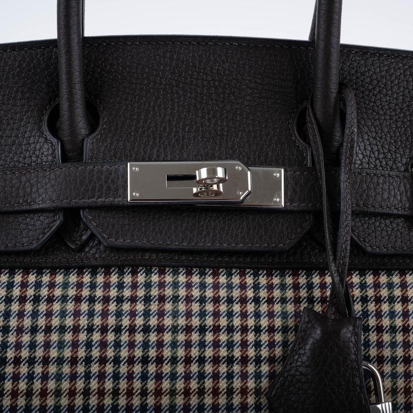 Women's Hermès Birkin 30 Togo and Plaid Wool Lainage Palladium Hardware Bag For Sale