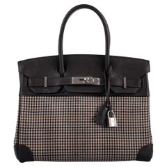 Hermès Birkin 30 Togo and Plaid Wool Lainage Palladium Hardware Bag