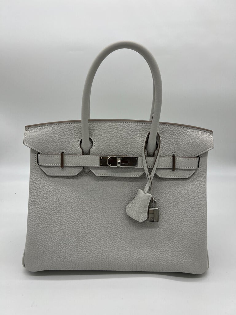 Hermes Gris Mouette Birkin 25cm Togo Palladium Hardware - Chicjoy