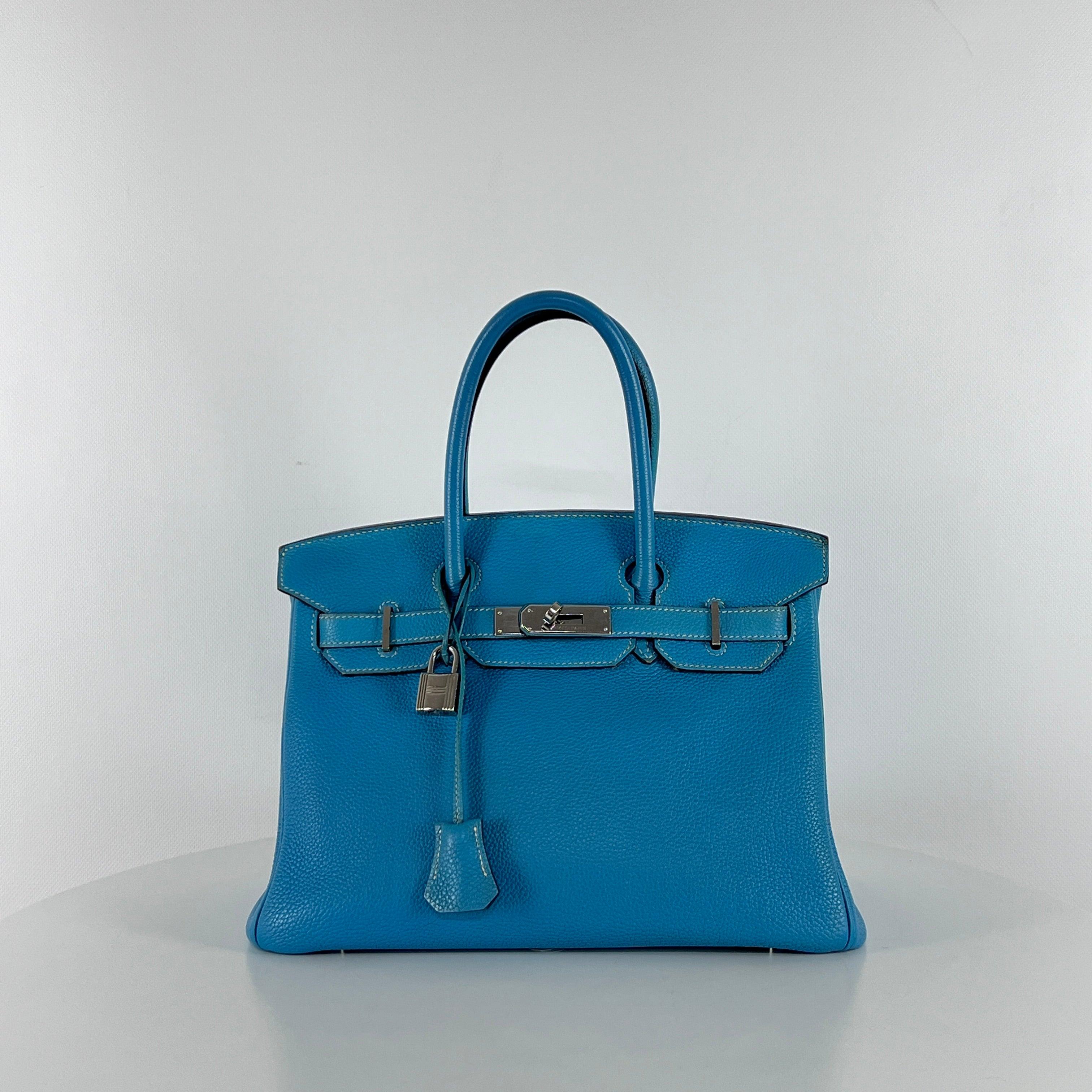 Hermès Birkin 30 Pelle Togo Blu Jean Hardware Palladium 2010 In condizioni ottime in vendita a SAINT-OUEN-SUR-SEINE, FR