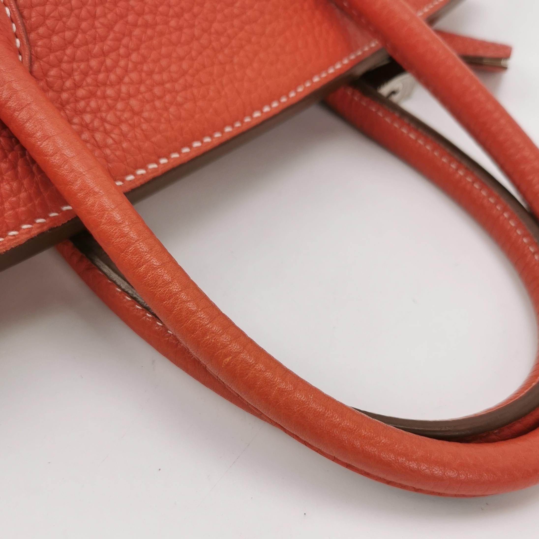 Hermes Birkin 30 Togo Leather Orange 9M Sanguine and White Palledium Hardware 20 6