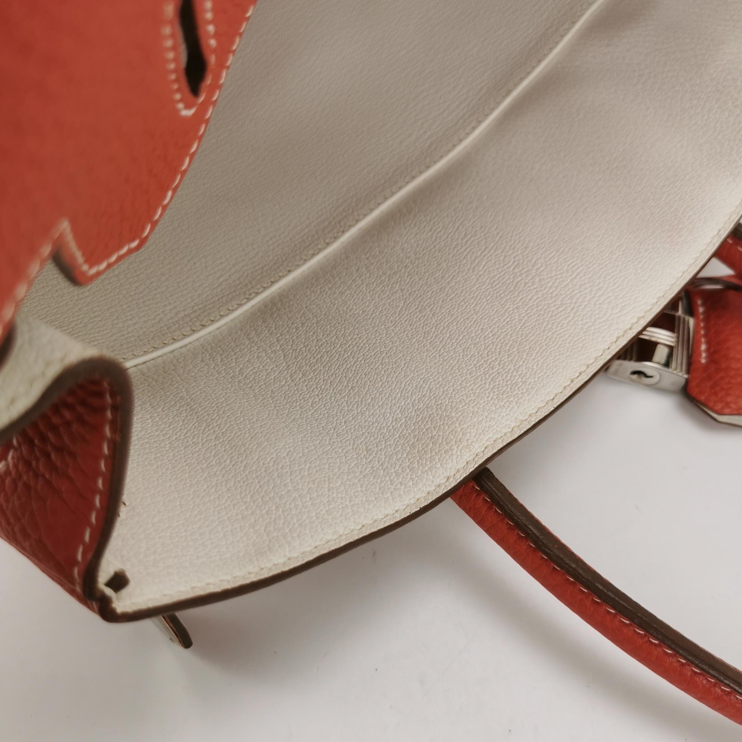 Hermes Birkin 30 Togo Leather Orange 9M Sanguine and White Palledium Hardware 20 4