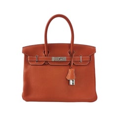 Hermes Birkin 30 Togo Leather Orange 9M Sanguine and White Palledium Hardware 20