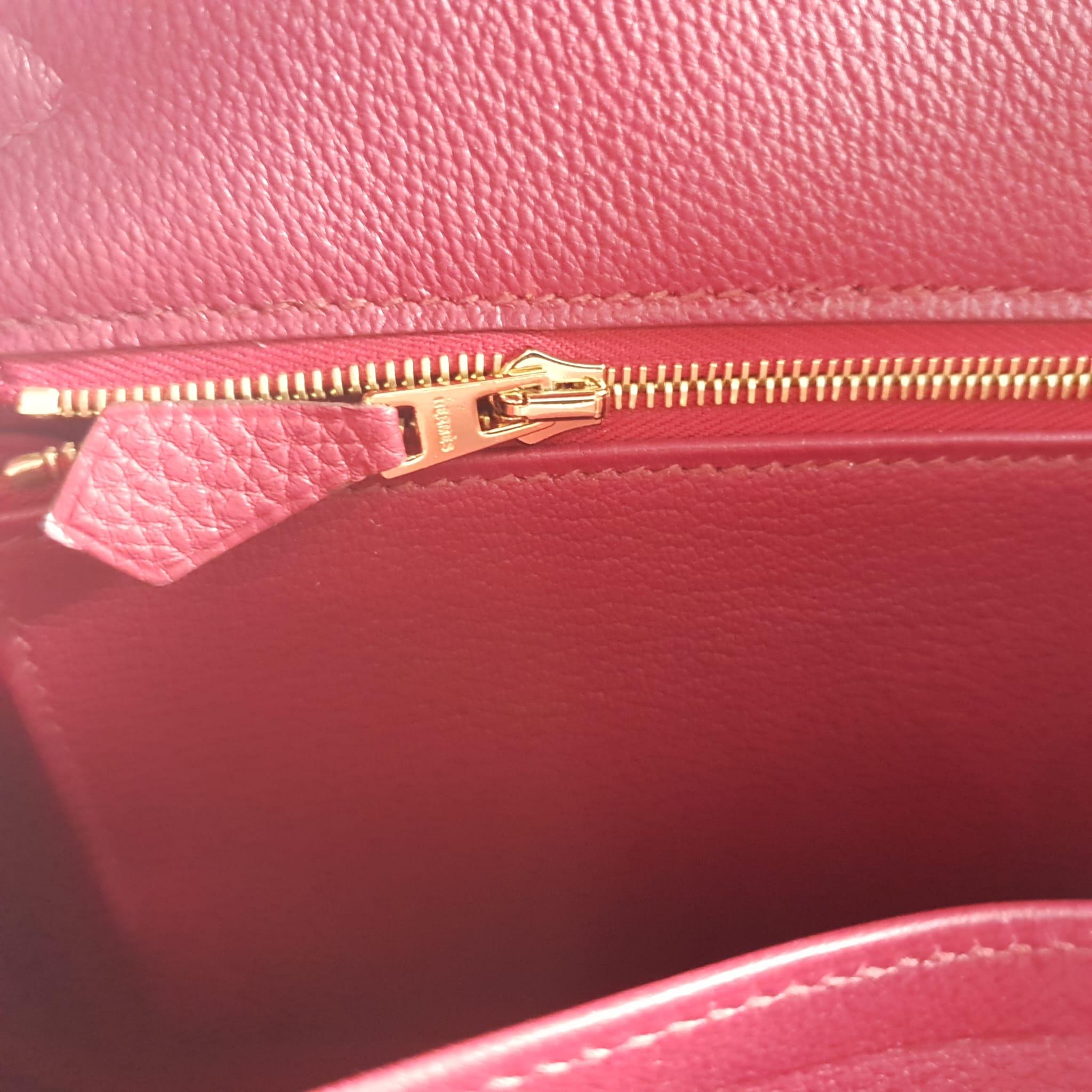 Hermes Birkin 30 Togo Leather Red Ruby  Gold Plated Hardware 9
