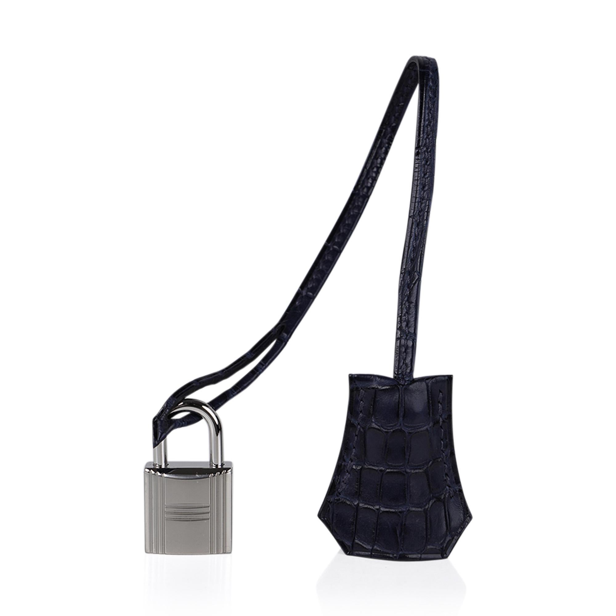Hermes Birkin 30 Touch Blue Indigo Matte Alligator Bag Palladium Hardware In New Condition In Miami, FL