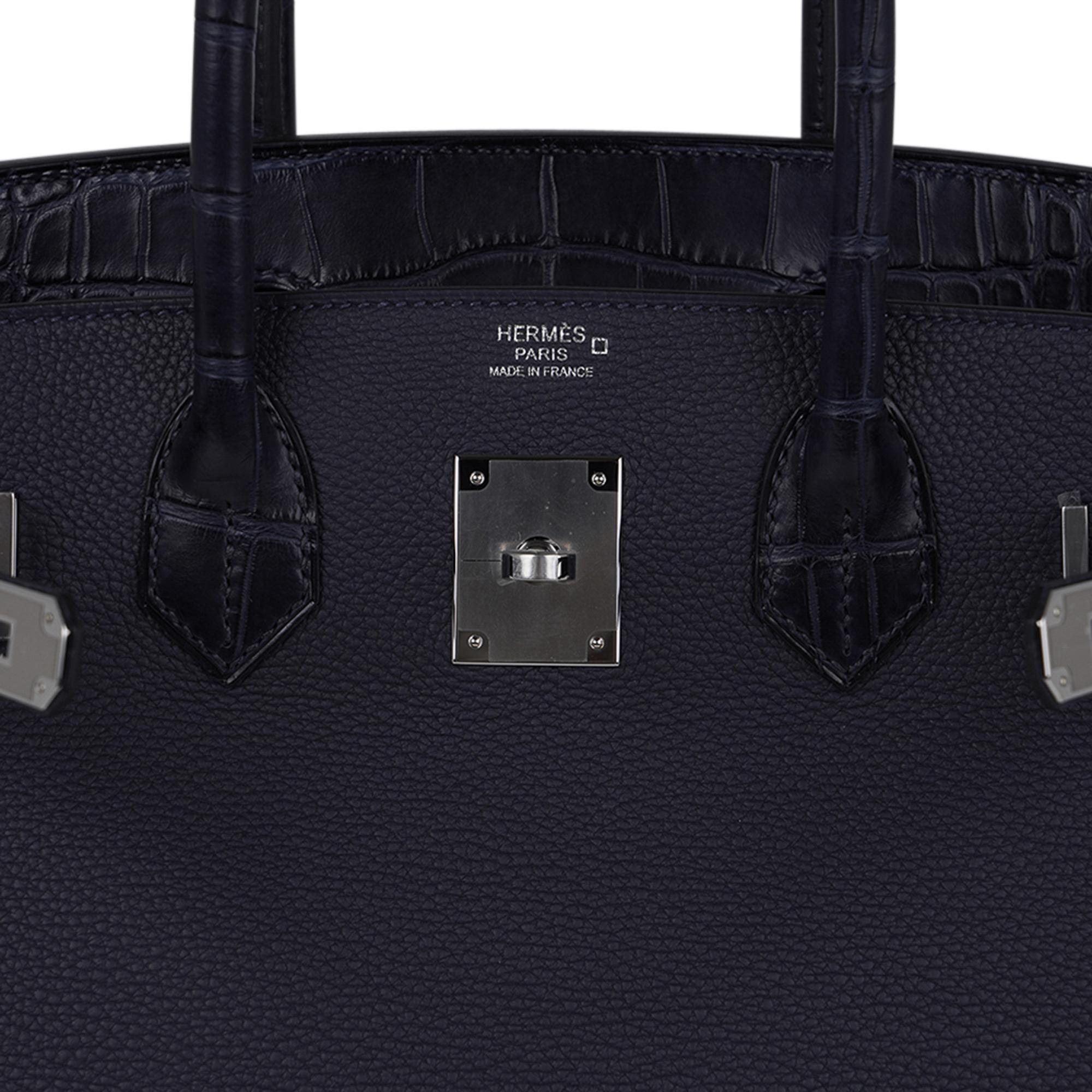 Hermes Birkin 30 Touch Blue Indigo Matte Alligator Bag Palladium Hardware 2