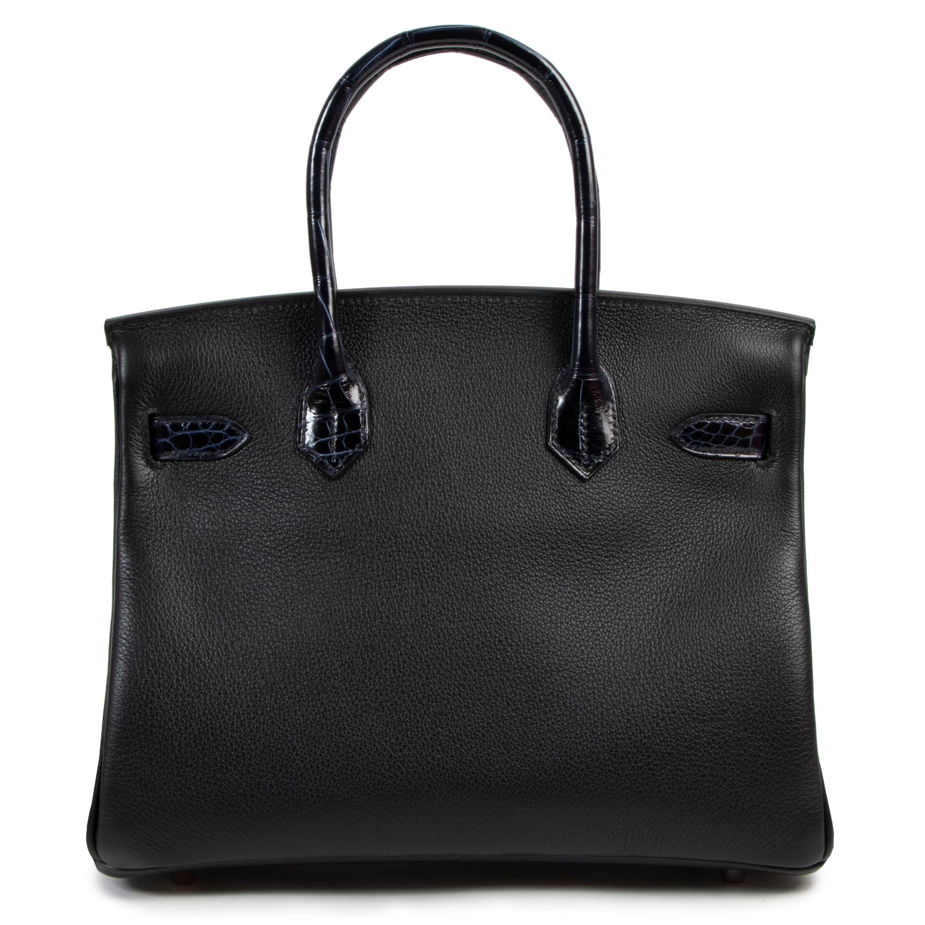 Hermès Birkin 30 Touch Noir Bleu Marine Taurillon Novilo Croco Niloticus PHW In New Condition For Sale In Antwerp, BE