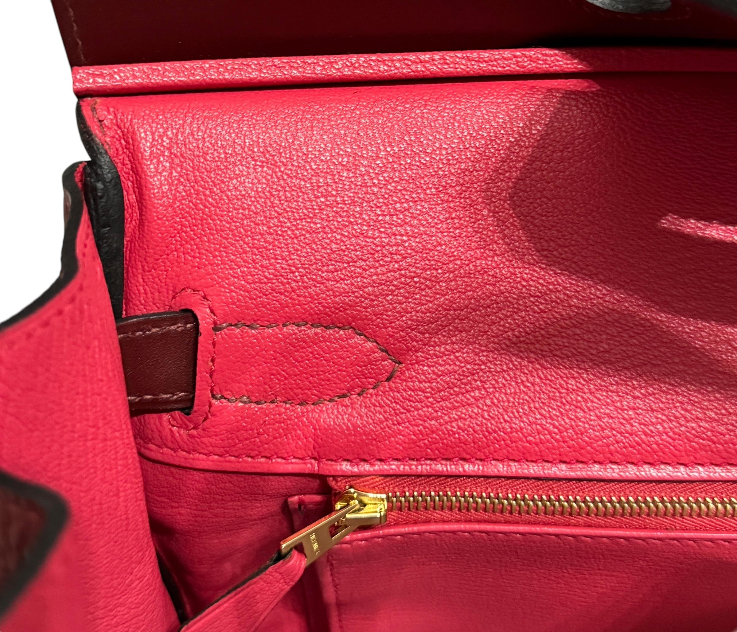 Hermes Birkin 30 Touch Verso Rouge H Red Rose Azalea Pink Leather Gold Hardware 7