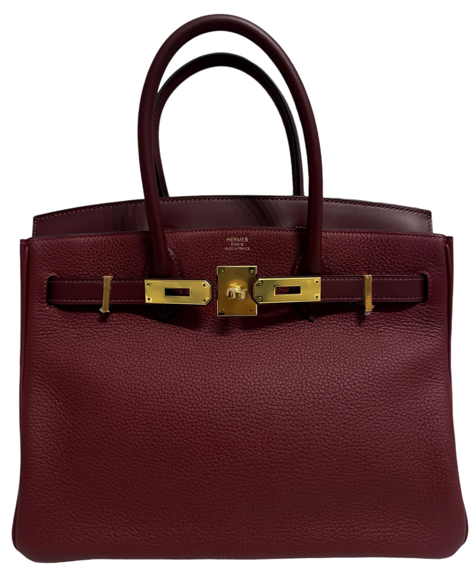 Hermes Birkin 30 Touch Verso Rouge H Red Rose Azalea Pink Leather Gold Hardware In New Condition In Miami, FL