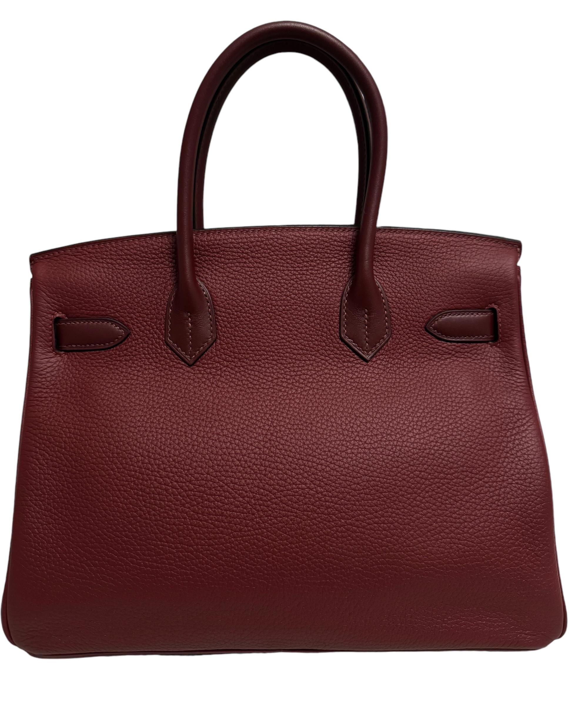 Women's or Men's Hermes Birkin 30 Touch Verso Rouge H Red Rose Azalea Pink Leather Gold Hardware