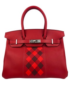 Hermes Birkin 30 Tressage Rouge de Coeur Rouge H Piment Red Palladium Hardware