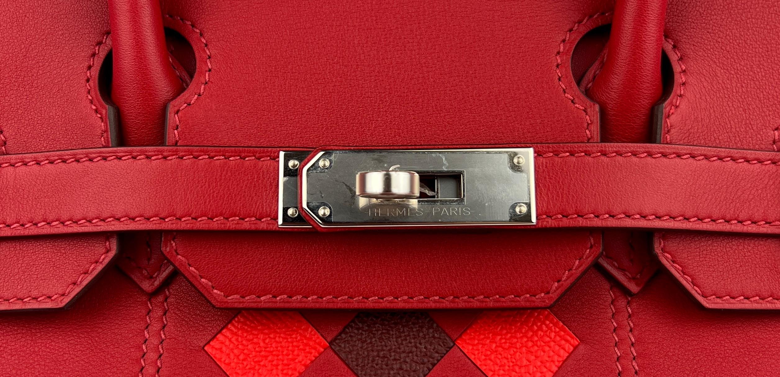 Hermes Birkin 30 Tressage Rouge de Coeur Rouge H Piment Red Palladium Hardware 1