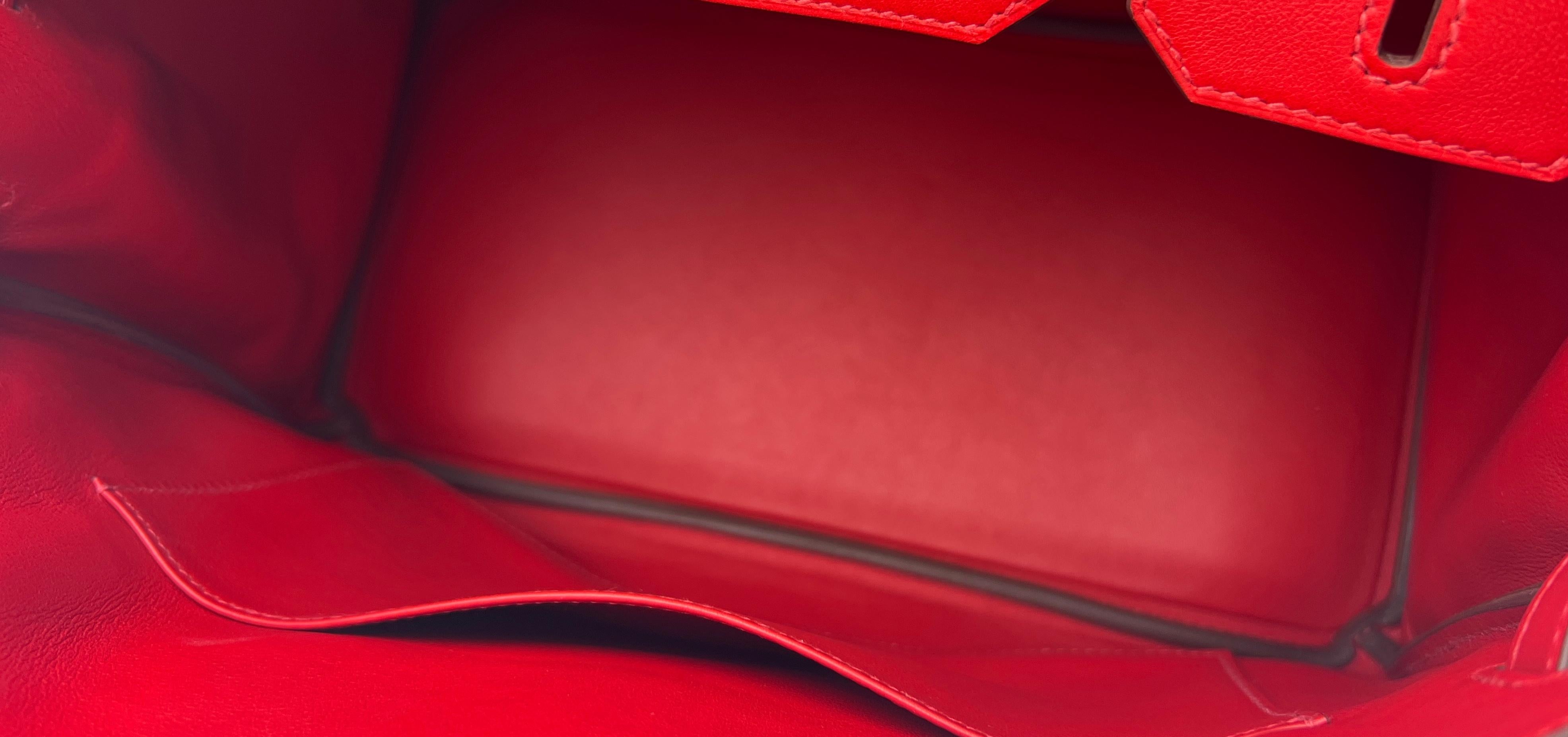 Hermès - Sac Birkin 30 Tressage Rouge de Coeur Rouge H Piment Rouge Palladium Matériel Unisexe en vente