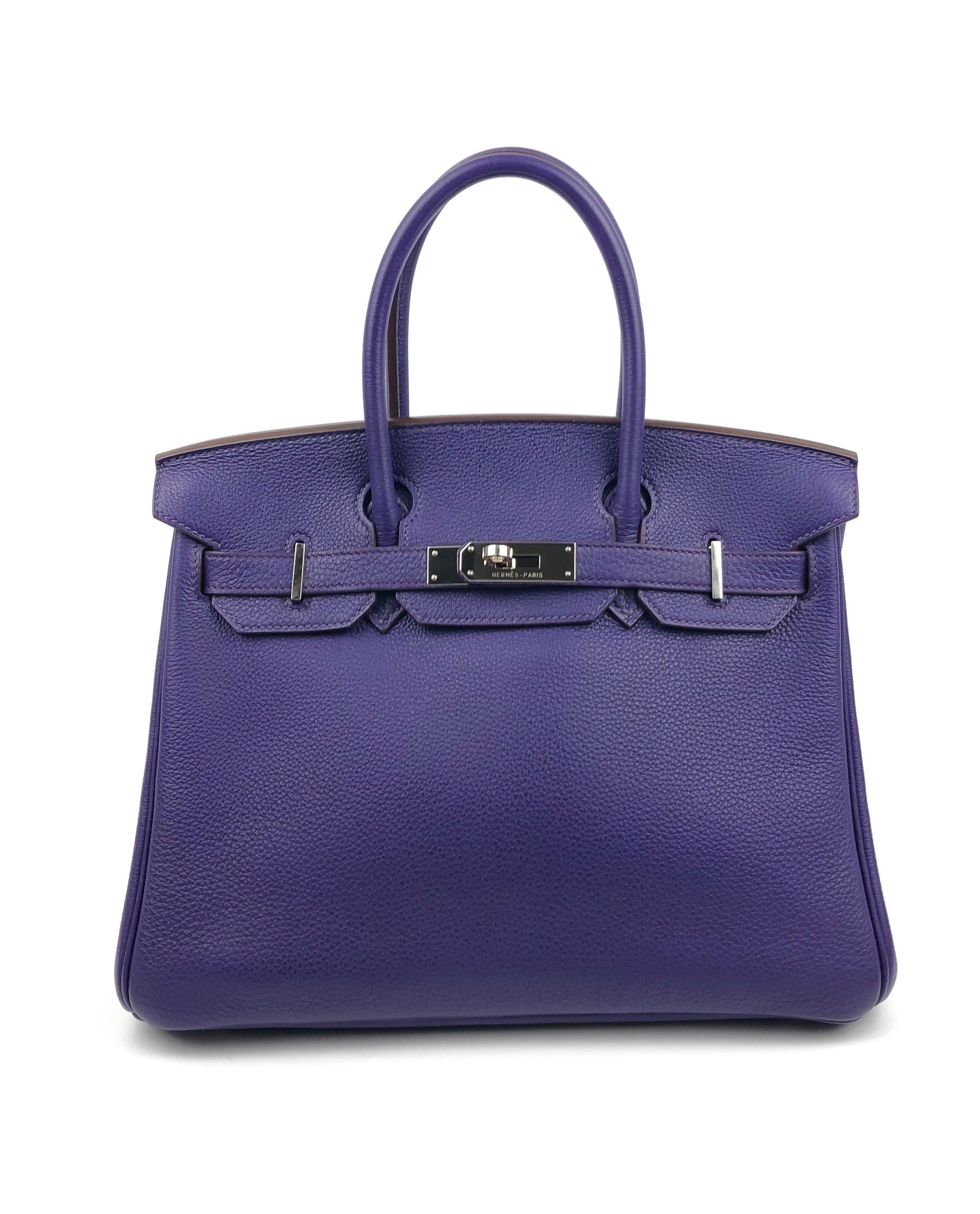 Hermes Birkin 30 ultraviolet purple Palladium Hardware. Excellent condition, light hairlines on hardware, perfect corners and excellent structure.

Shop with Confidence from Lux Addicts. Authenticity Guaranteed! 