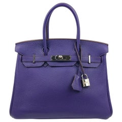 Hermes Birkin 30 Ultraviolet Purple Palladium Hardware