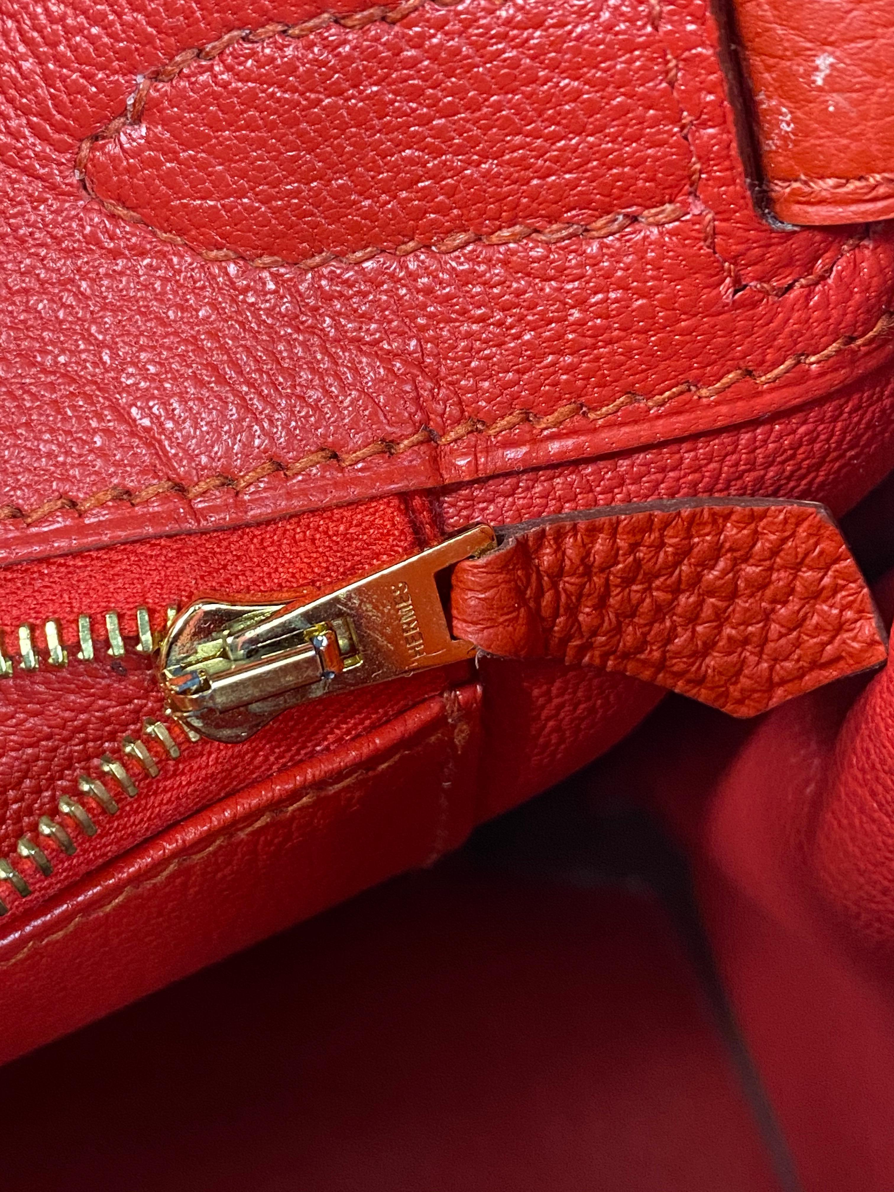 Hermes Birkin 30 Veau Togo Geranium Red Vermillon Handbag at 1stDibs ...