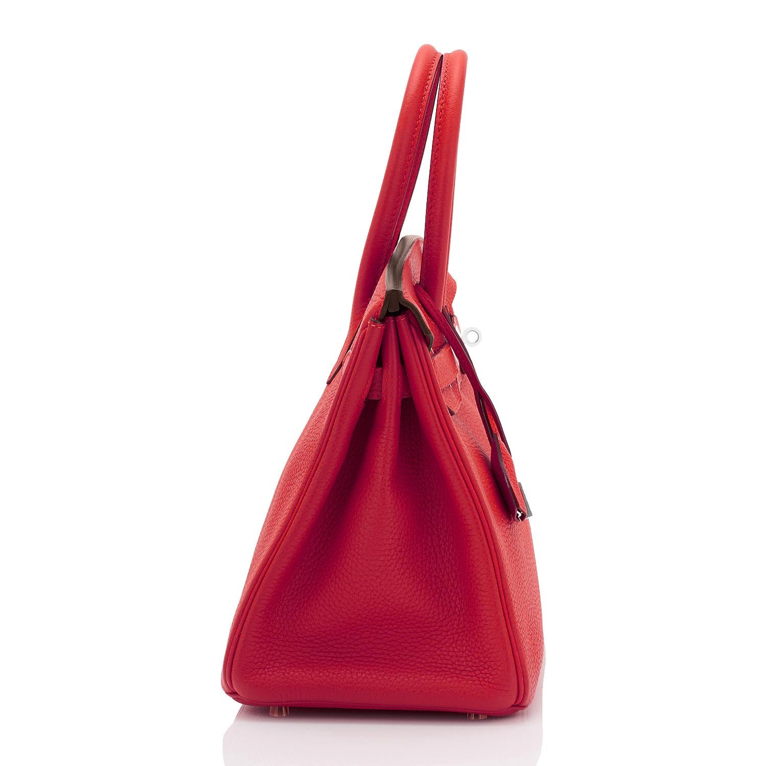 Hermes Birkin 30 Vermillion Lipstick Red Bag U Stamp, 2022 Rare 3