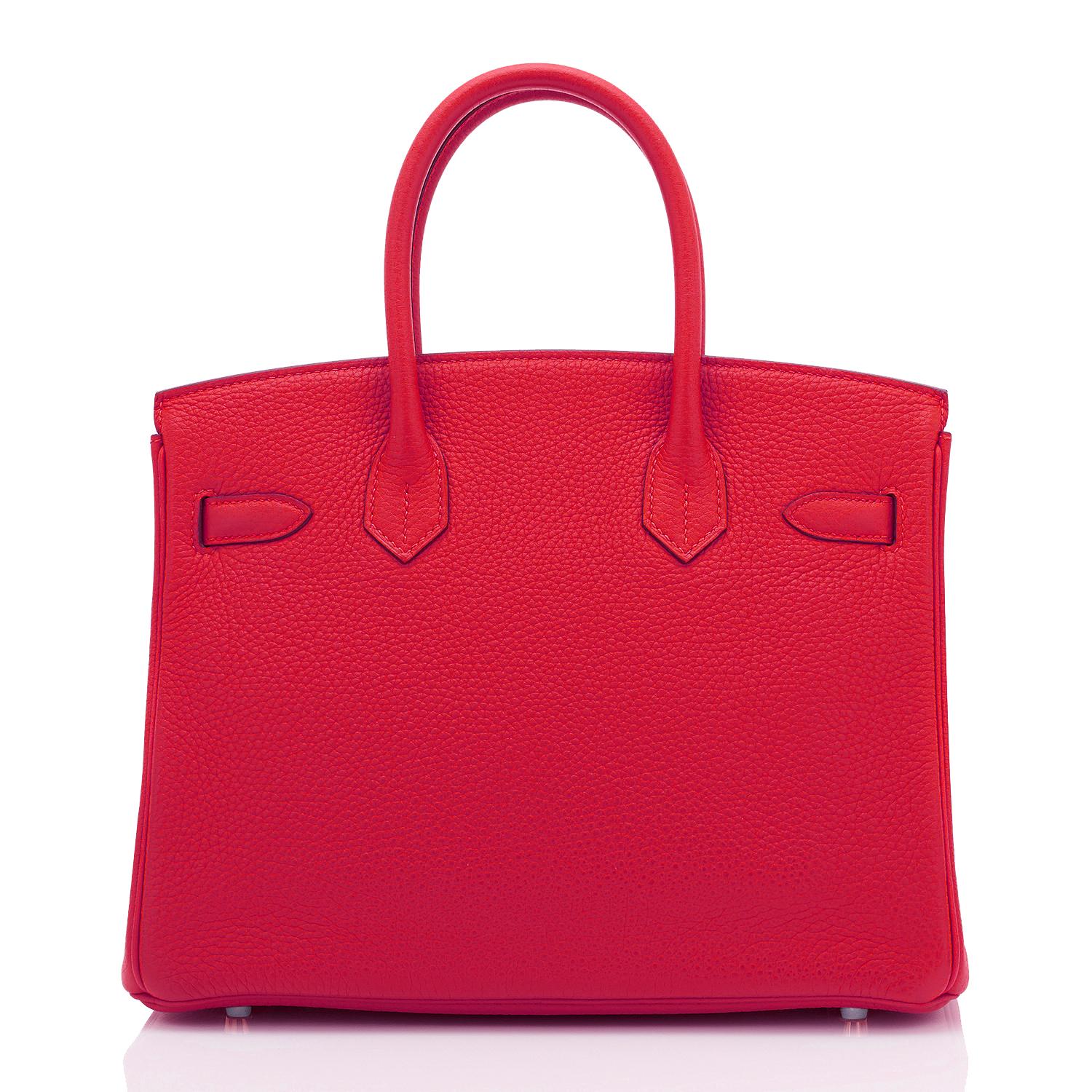 Hermes Birkin 30 Vermillion Lipstick Red Bag U Stamp, 2022 Rare 1