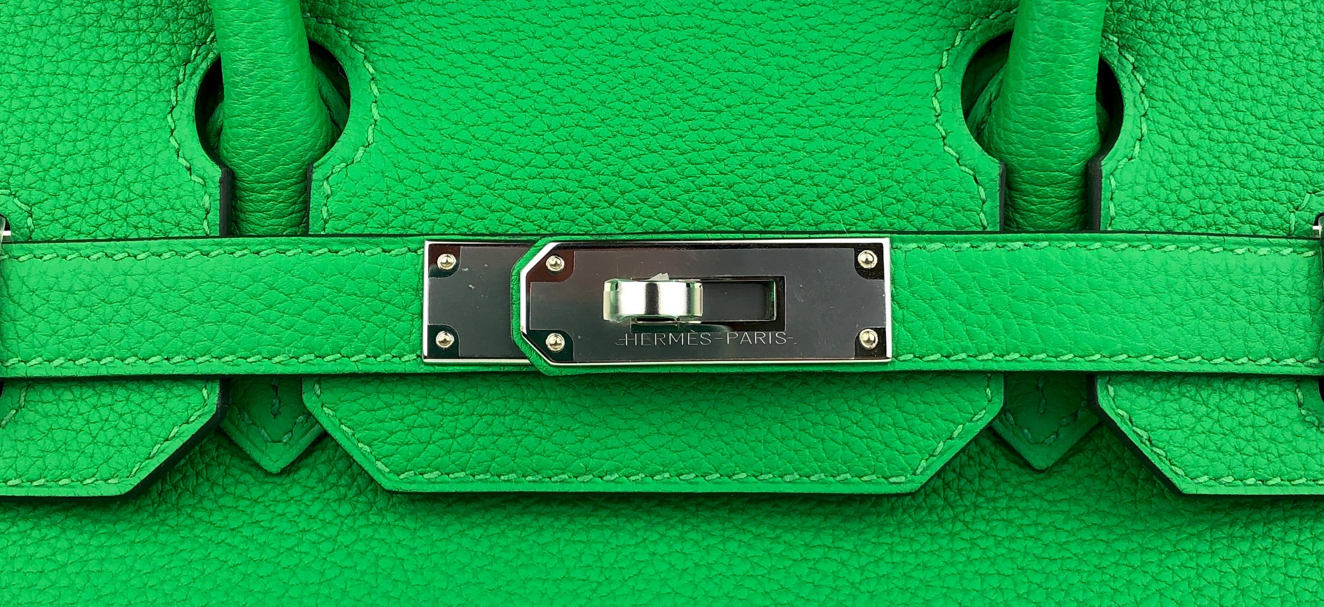 Hermes Birkin 30 Verso Bamboo Green Caramel Togo Leather Palladium Hardware 2020 1