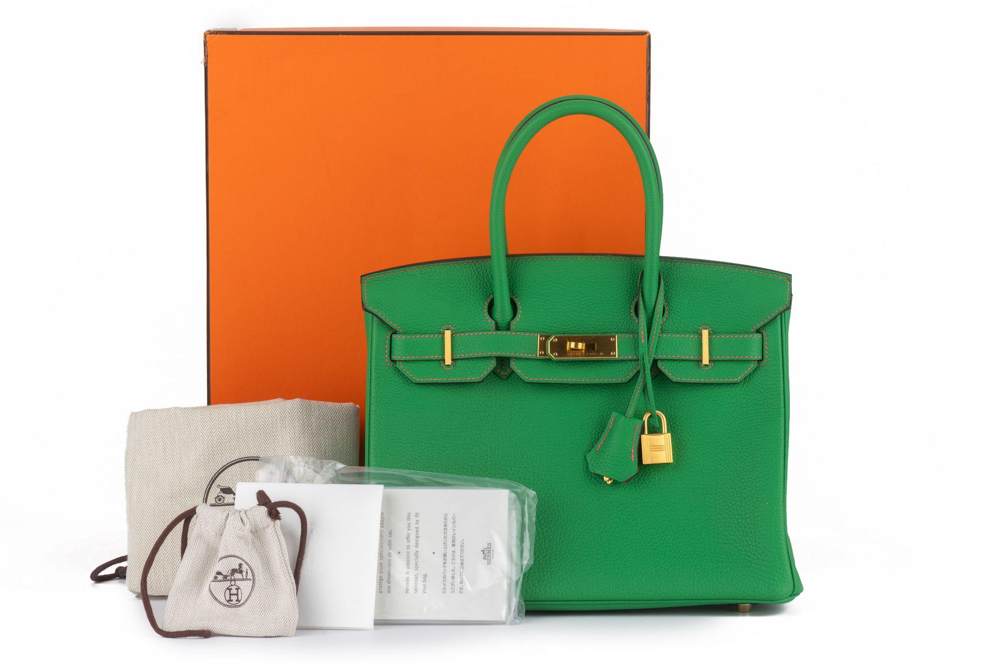 Hermès Birkin 30 Verso Bamboo Togo For Sale 8