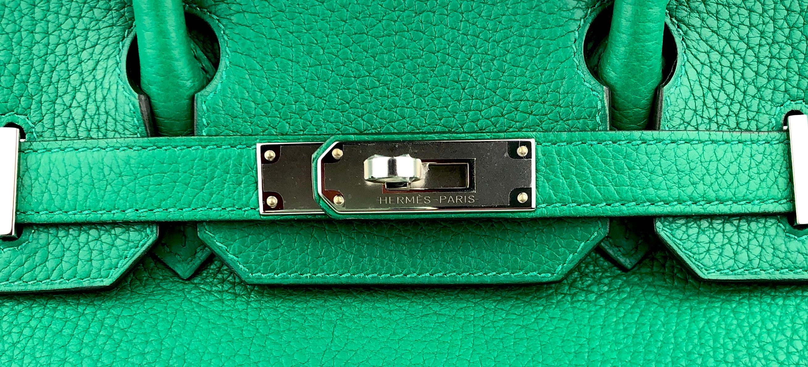 Hermes Birkin 30 Verso Bi Color Green Vert Vertigo Vert Fonce Palladium Hardware 1