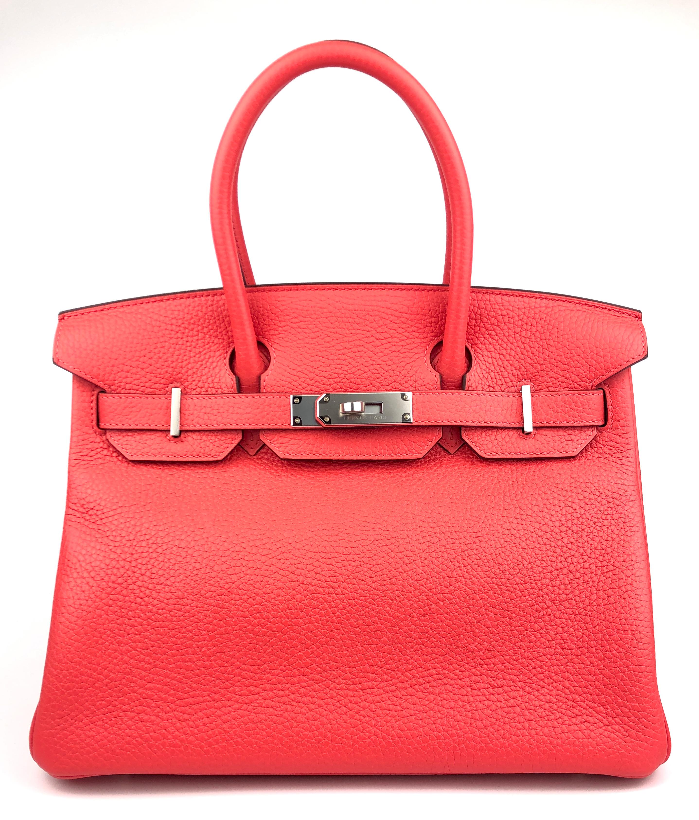 Hermes Birkin 30 Verso Rose Mexico Orange Palladium Hardware New 2021 In New Condition In Miami, FL