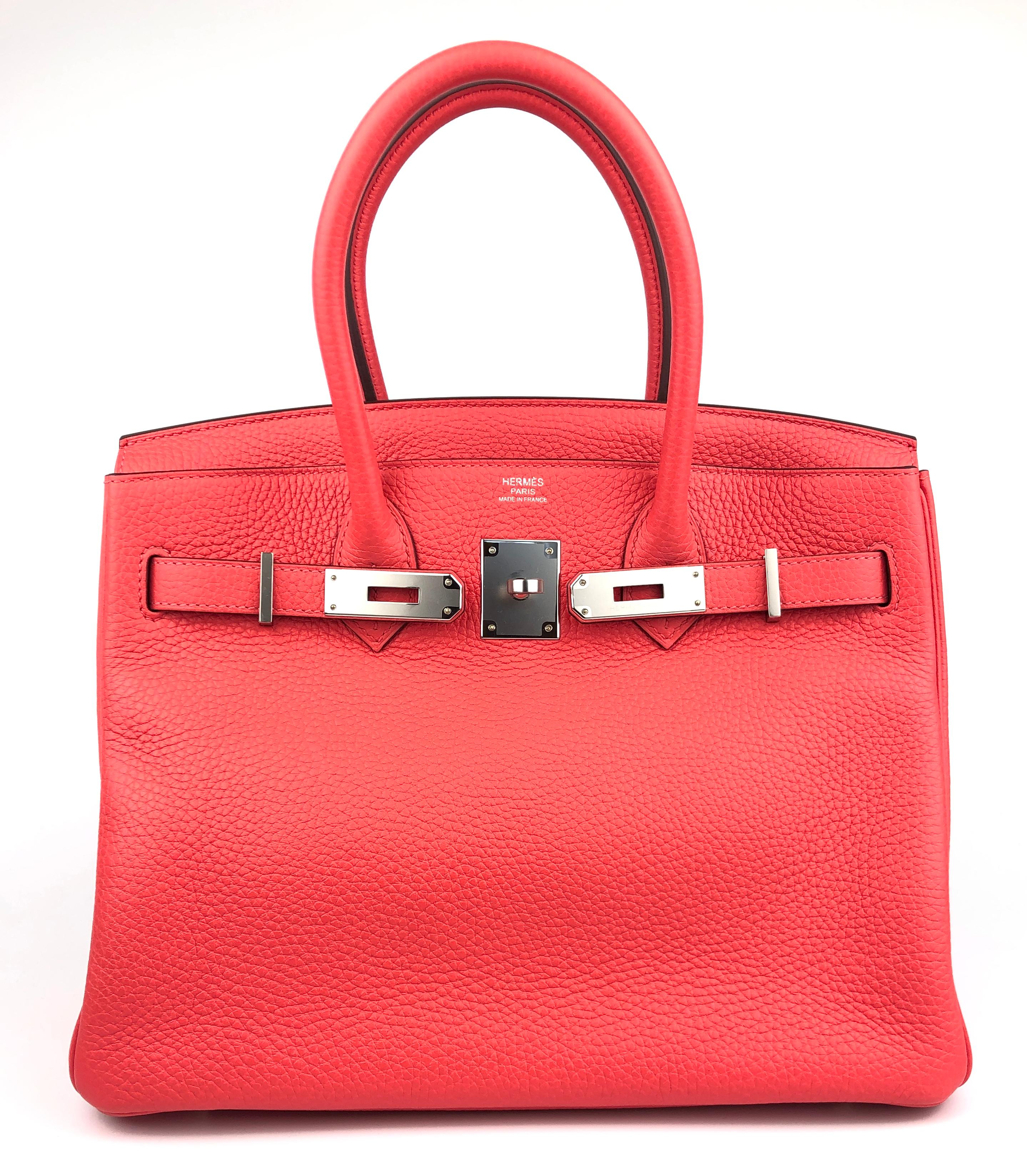 Women's or Men's Hermes Birkin 30 Verso Rose Mexico Orange Palladium Hardware New 2021