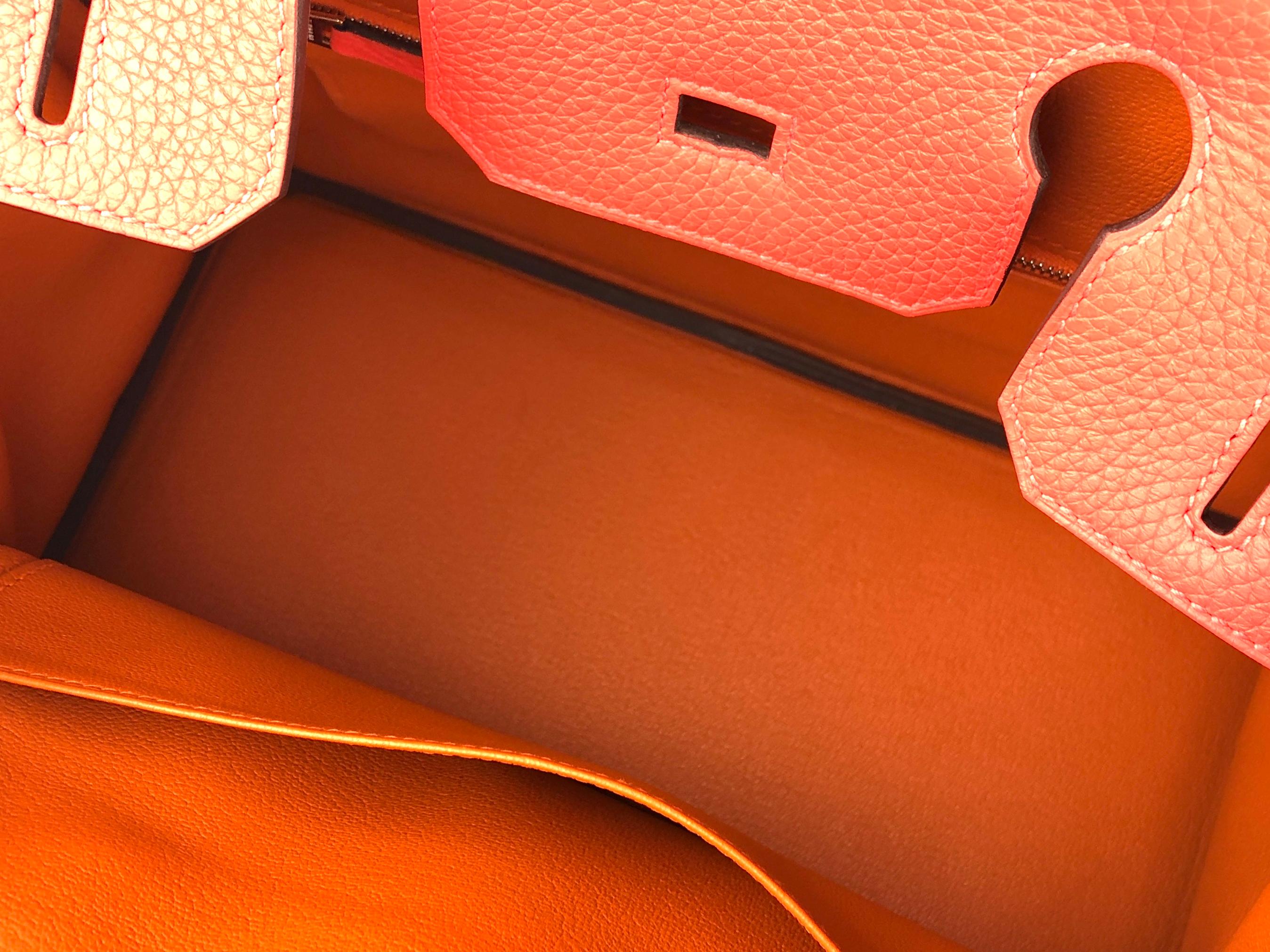 Hermes Birkin 30 Verso Rose Mexico Orange Palladium Hardware New 2021 3