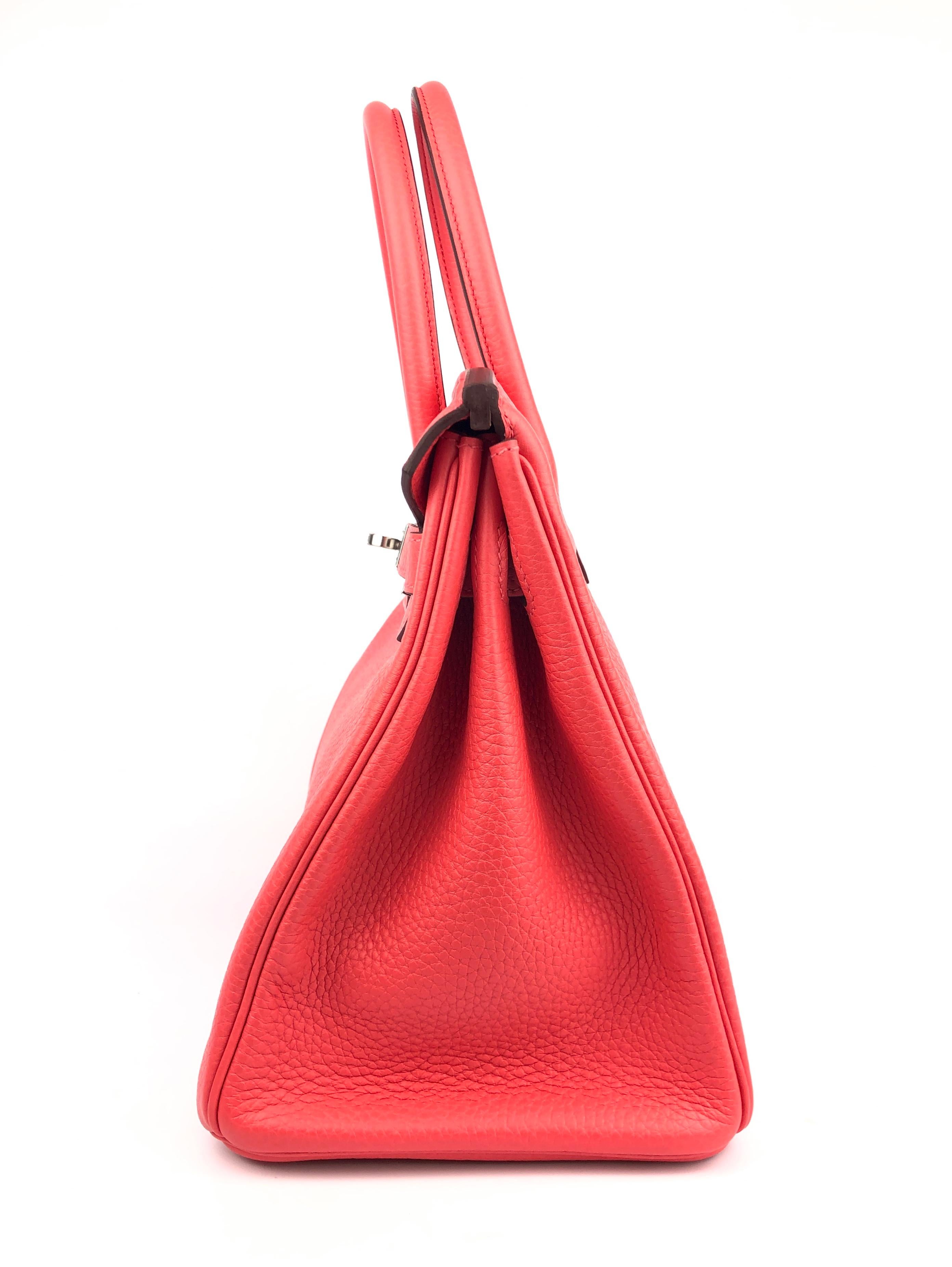 Hermes Birkin 30 Verso Rose Mexico Orange Palladium Hardware New 2021 4