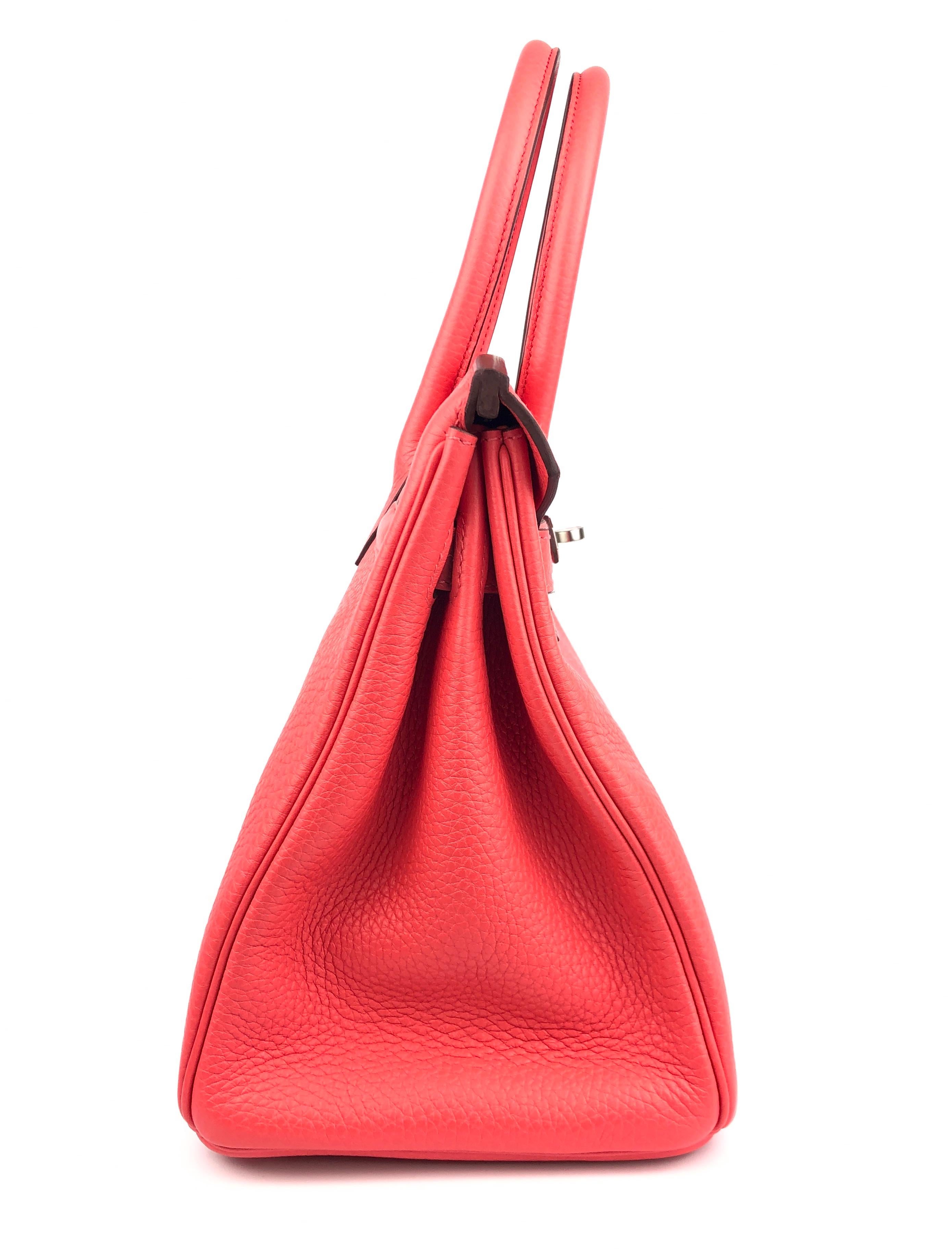Hermes Birkin 30 Verso Rose Mexico Orange Palladium Hardware New 2021 5