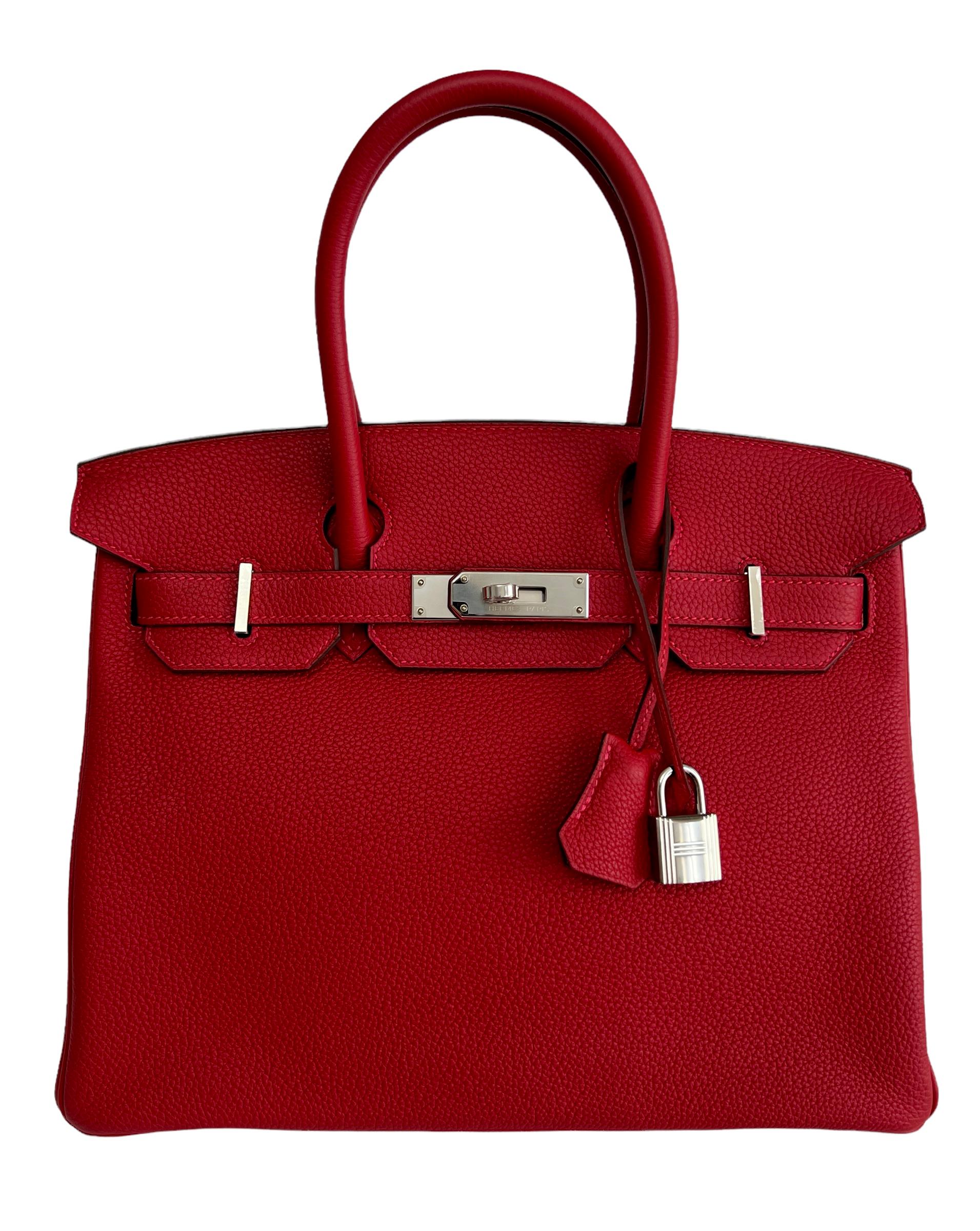 Absolutely Stunning Rare NEW Hermes Birkin 30 Verso Rouge Casaque and Rouge H interior. Complimented by Palladium Hardware. New Y Stamp 2020. Includes all accessories no box.

Shop with Confidence from Lux Addicts. Authenticity Guaranteed! 