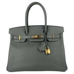 Hermes Birkin 30 Vert Amande Epsom Leather Gold Hardware Green Gray 2021