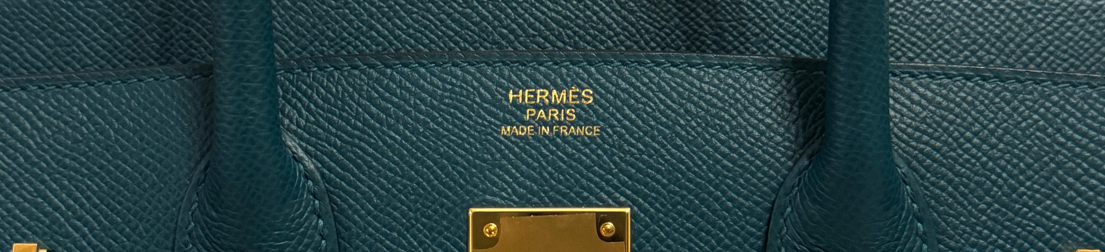Hermes Birkin 30 Vert Bosphere Green Epsom Leather Gold Hardware New In New Condition In Miami, FL