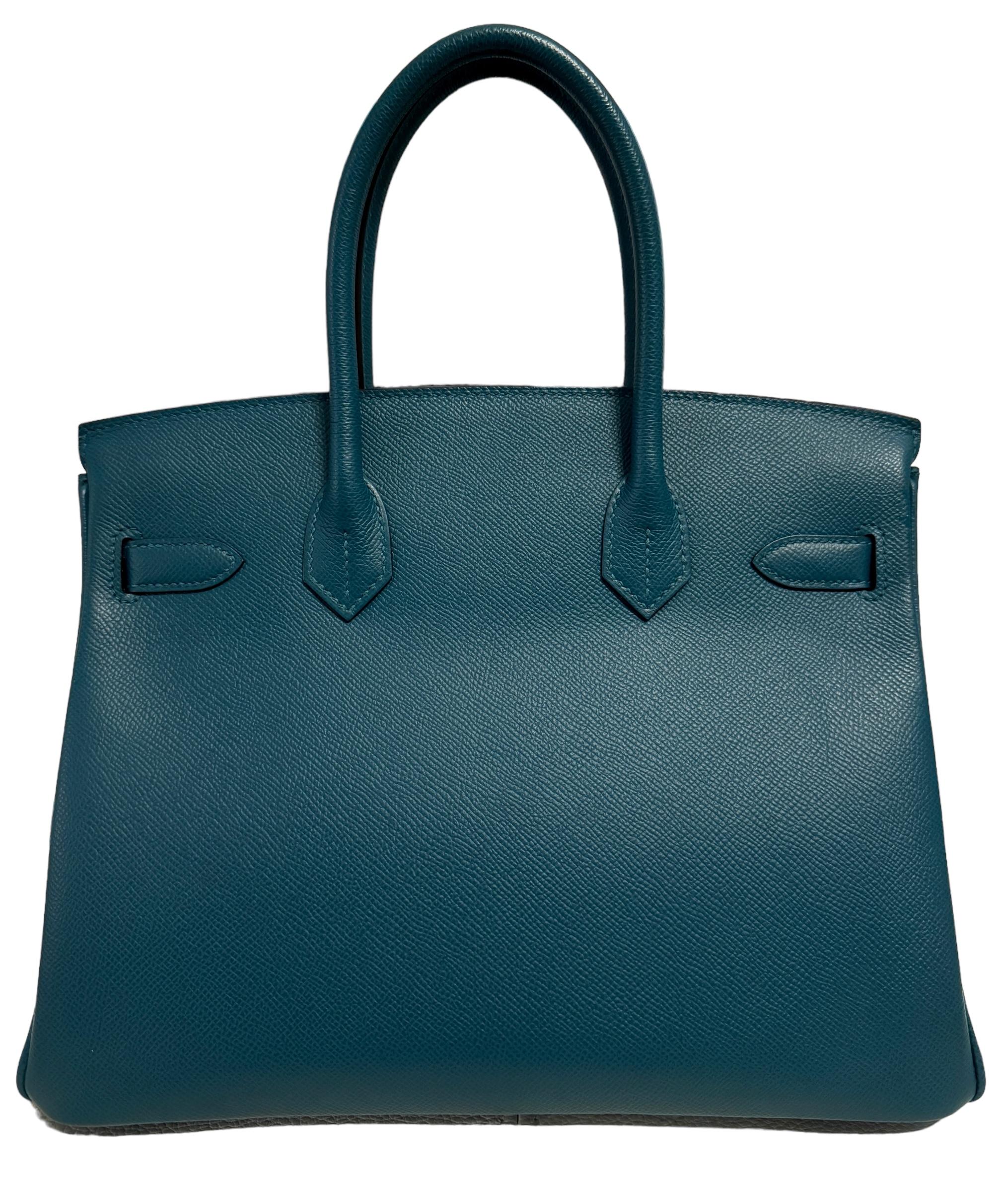 Hermes Birkin 30 Vert Bosphere Green Epsom Leather Gold Hardware New 4