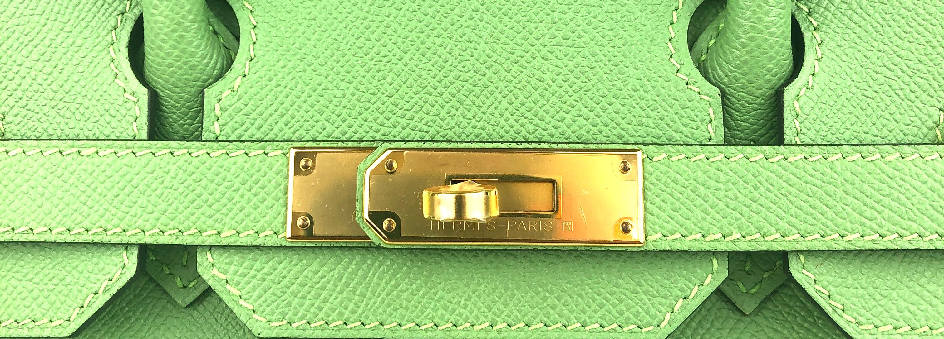 Hermes Birkin 30 Vert Criquet Green Epsom Leather Handbag Gold Hardware 2020 In New Condition In Miami, FL