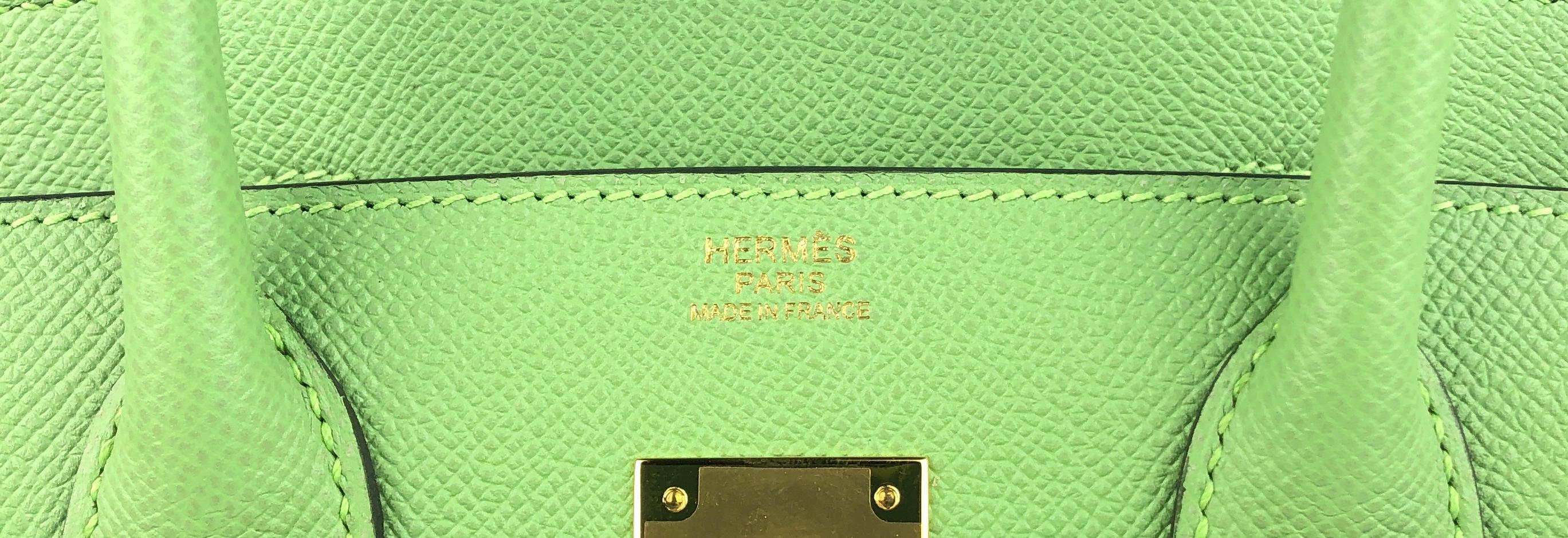 Hermes Birkin 30 Vert Criquet Green Epsom Leather Handbag Gold Hardware ...