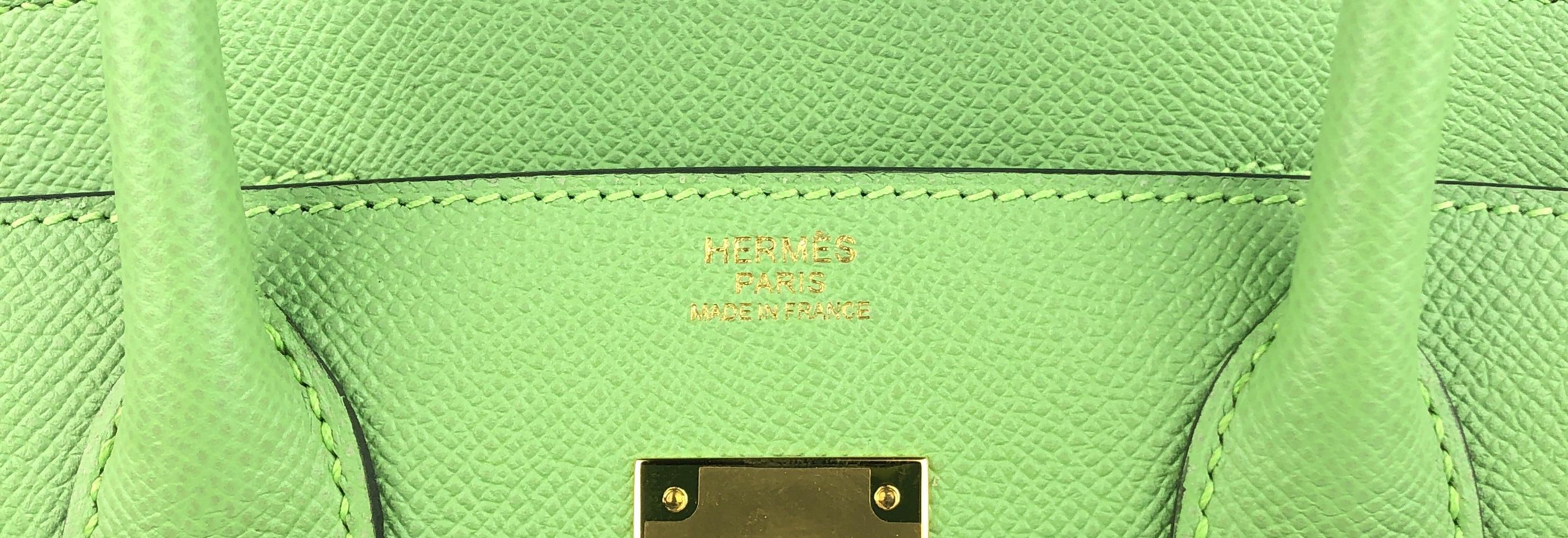 Hermes Birkin 30 Vert Criquet Green Epsom Leather Handbag Gold Hardware 2020 In New Condition In Miami, FL
