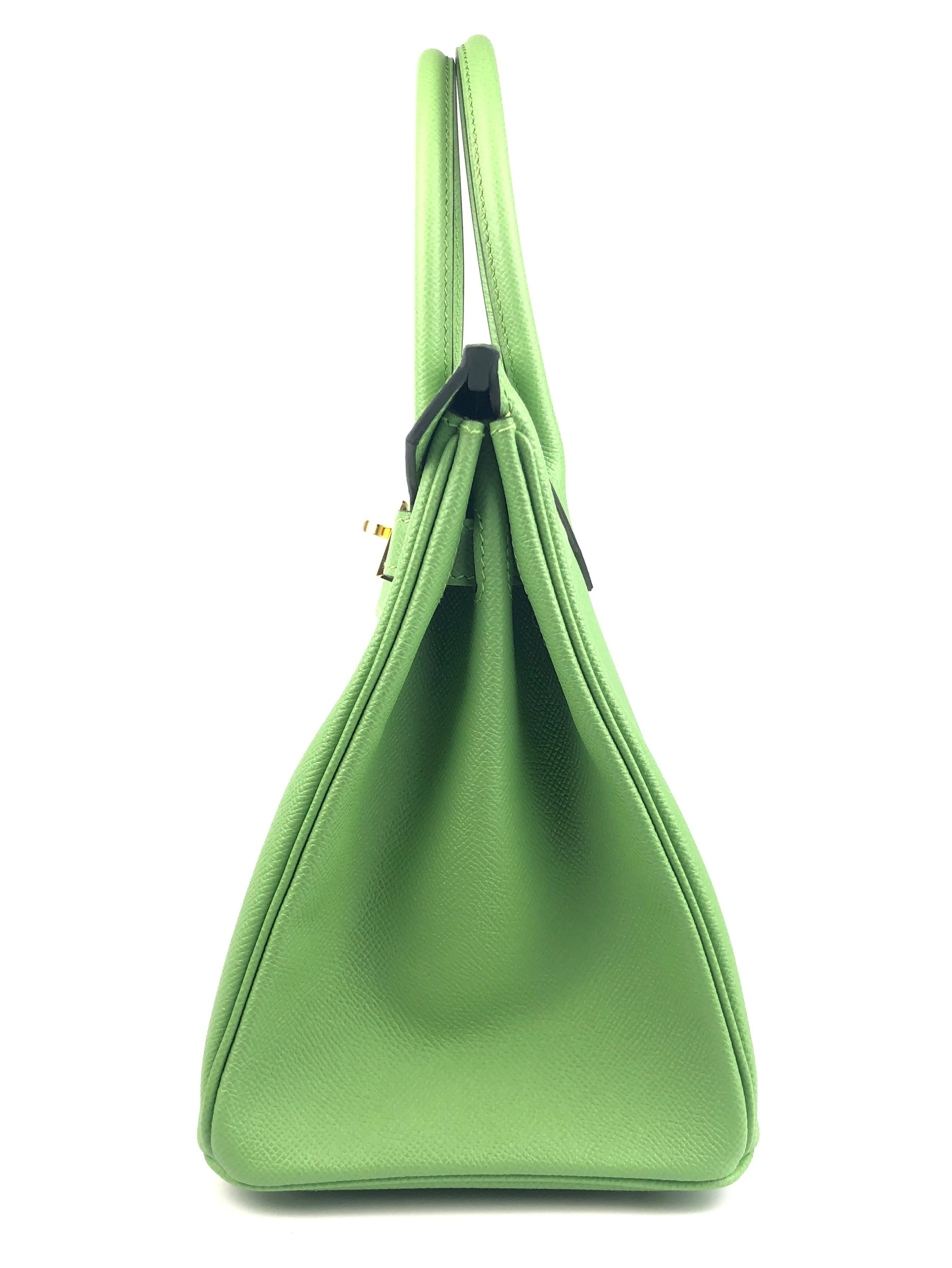 Hermes Birkin 30 Vert Criquet Green Epsom Leather Handbag Gold Hardware 2020 1