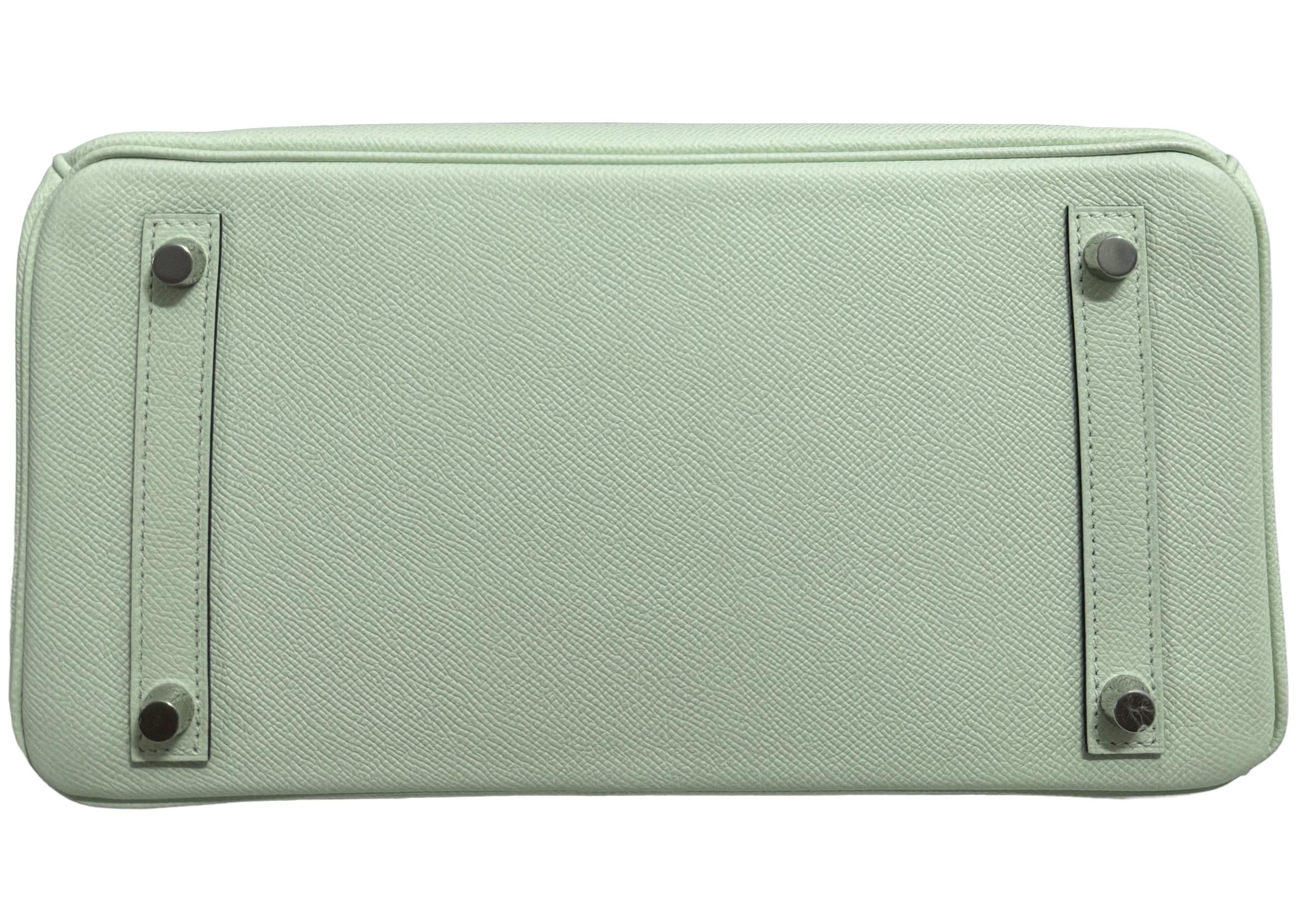 Hermes Birkin 30 Vert Fizz Green Epsom Leather Palladium Hardware Handbag 2024 in vendita 5