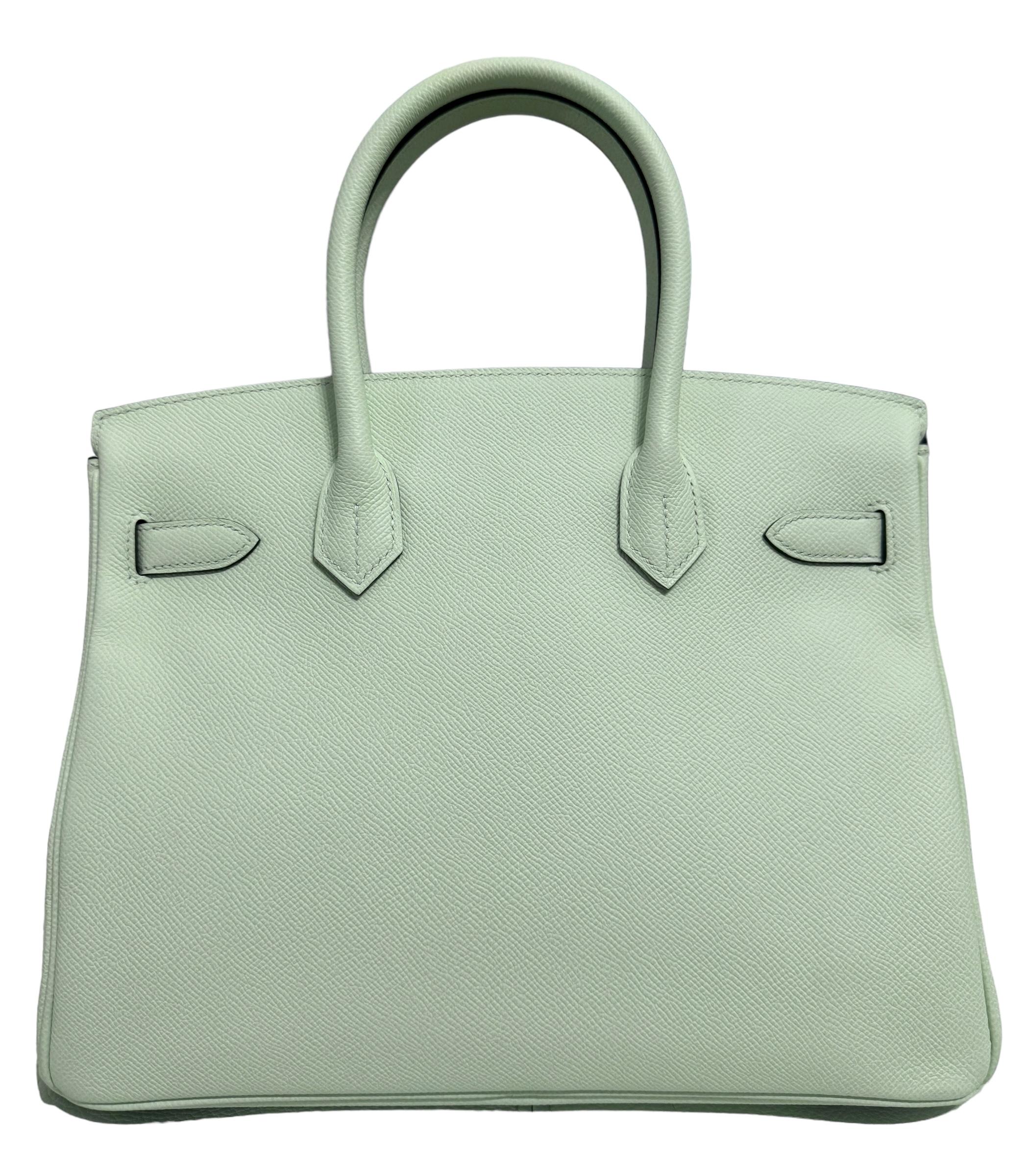 Hermes Birkin 30 Vert Fizz Green Epsom Leather Palladium Hardware Handbag 2024 In condizioni Nuovo in vendita a Miami, FL