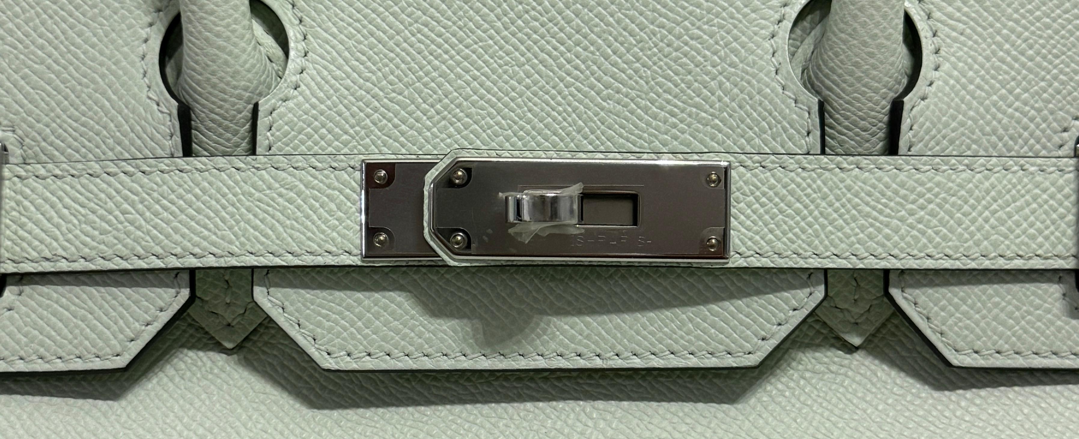 da uomo o donna Hermes Birkin 30 Vert Fizz Green Epsom Leather Palladium Hardware Handbag 2024 in vendita
