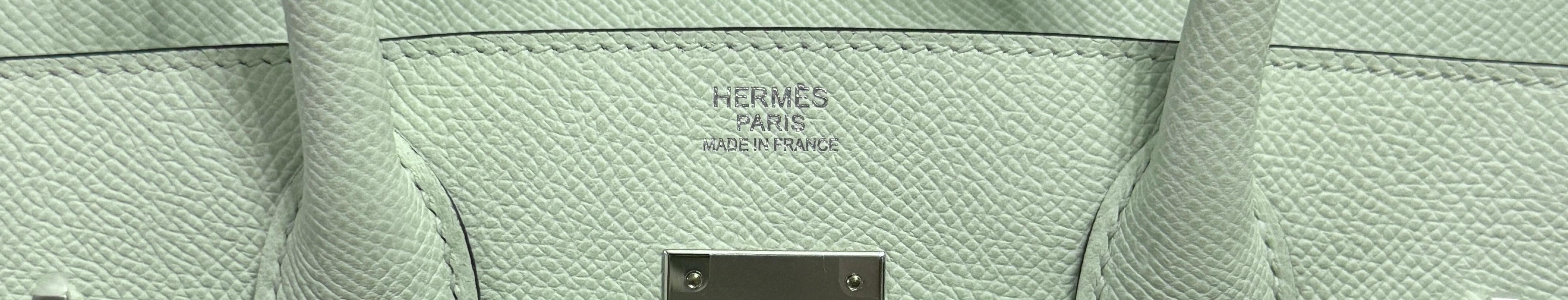 Hermes Birkin 30 Vert Fizz Green Epsom Leather Palladium Hardware Handbag 2024 in vendita 1
