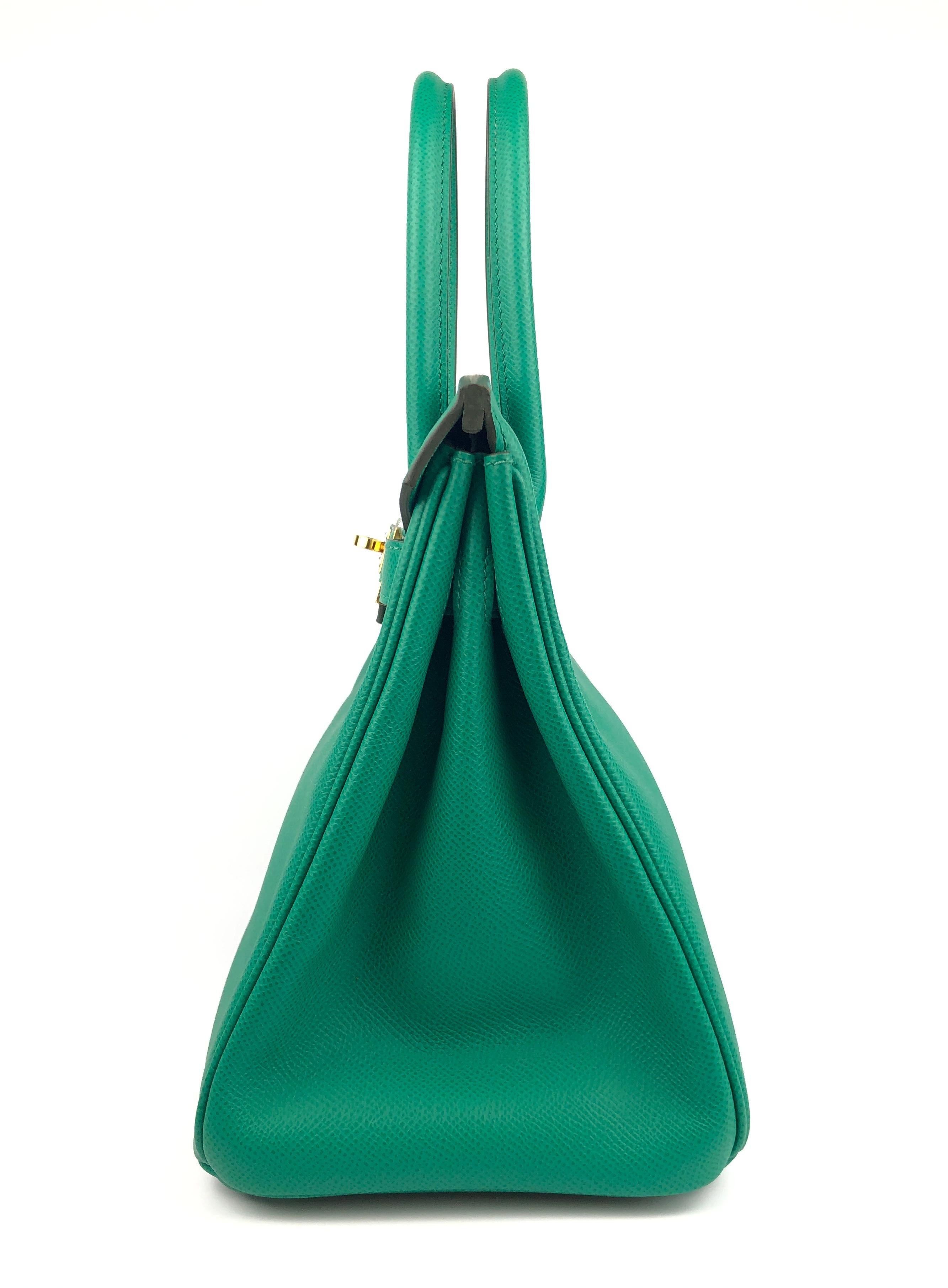 Hermès - Sac Birkin 30 Vert Jade Green Epsom Or Hardware 2021 3