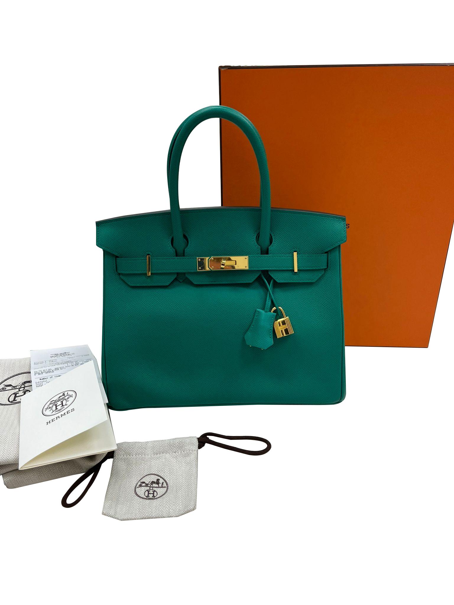Hermès Birkin 30 Vert Jade Green Epsom With Gold Hardware For Sale 4
