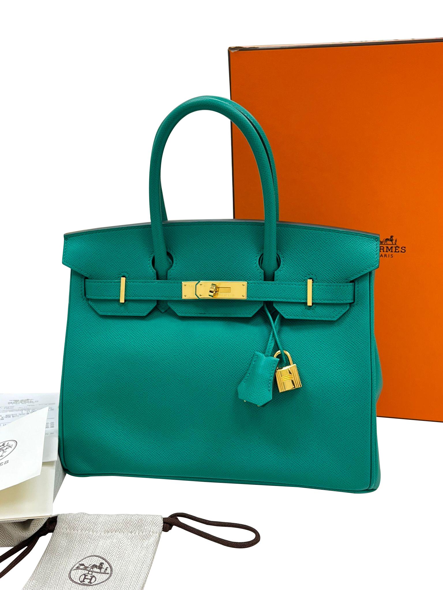 Hermès Birkin 30 Vert Jade Green Epsom With Gold Hardware For Sale 8