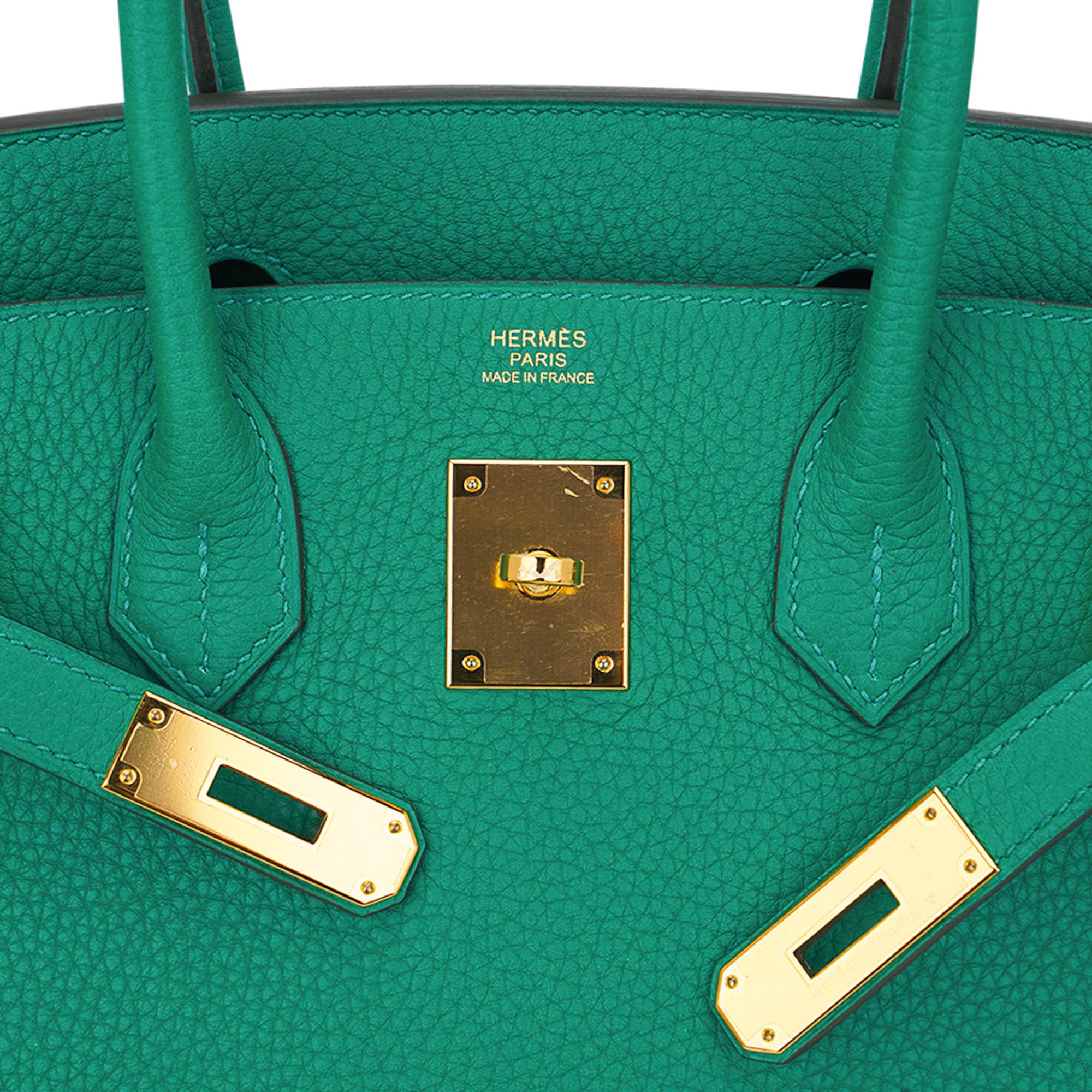 Women's Hermes Birkin 30 Vert Verone Bag Gold Hardware Togo Leather