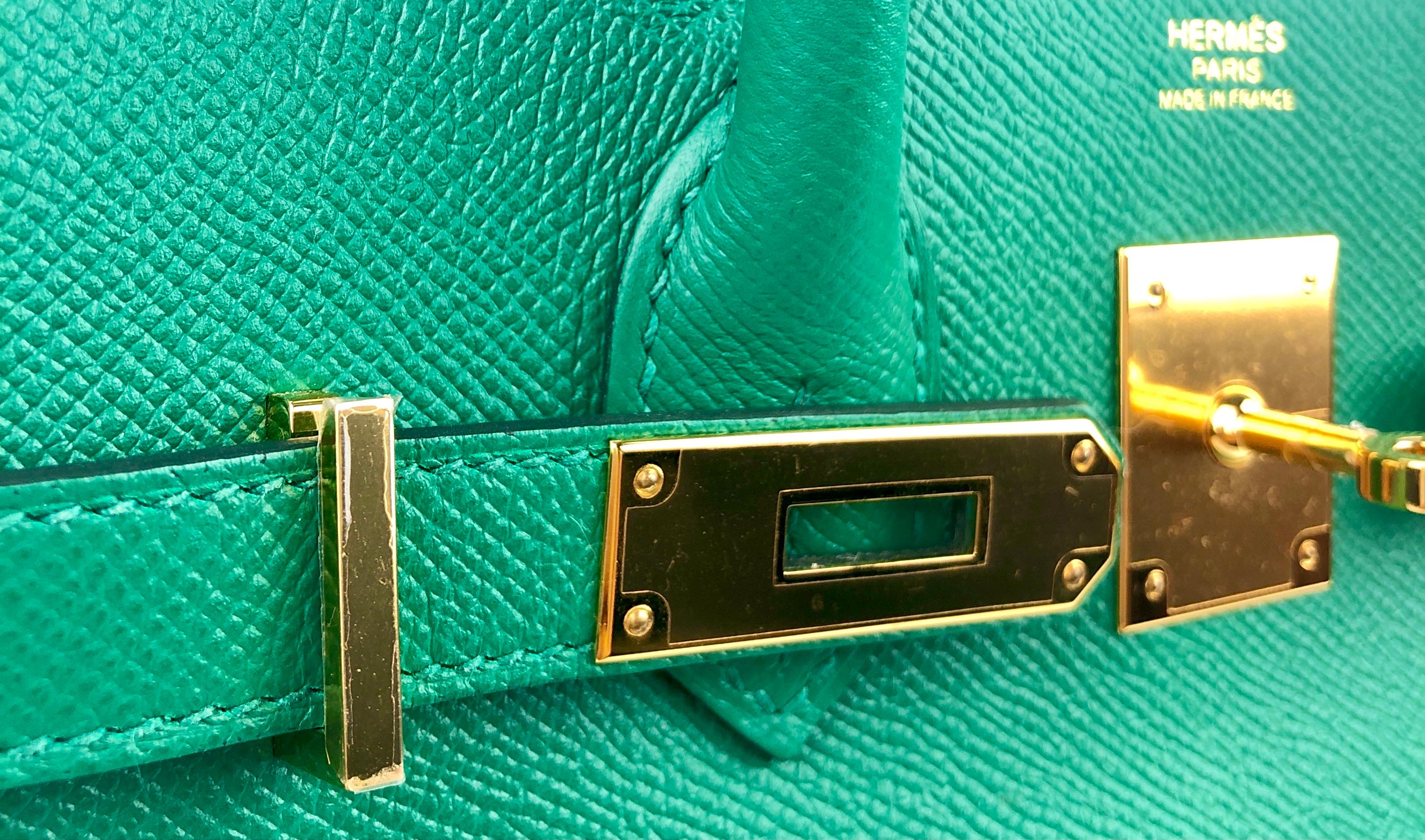 Hermes Birkin 30 Vert Vertigo Green Epsom Gold Hardware In Excellent Condition In Miami, FL