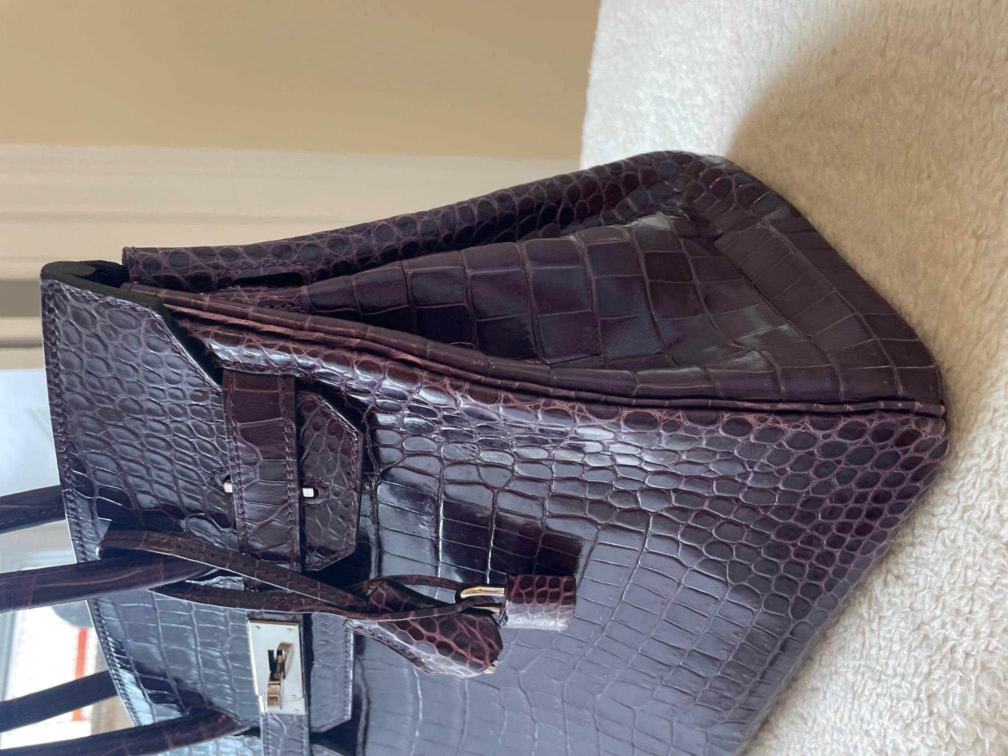 Hermes Birkin 30 Violet Purple Porosus Crocodile PHW bag 1