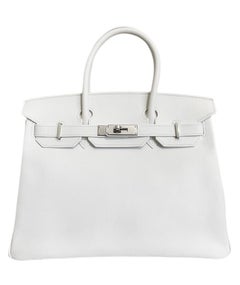 Hermes Birkin 30 White Epsom Leather Palladium Hardware
